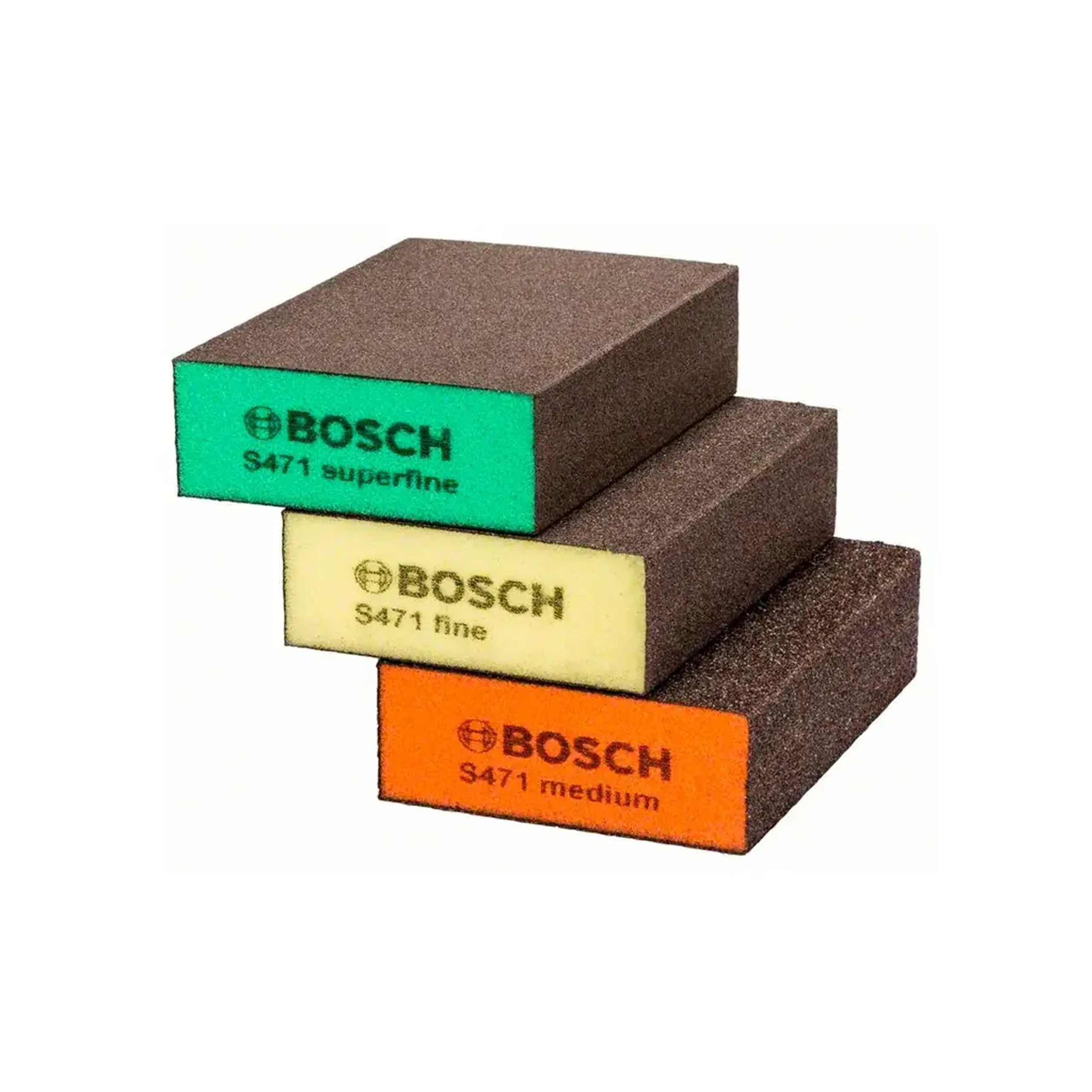Set burete abraziv S471 97 x 69 x 26 mm Mediu/Fin/Superfin Bosch
