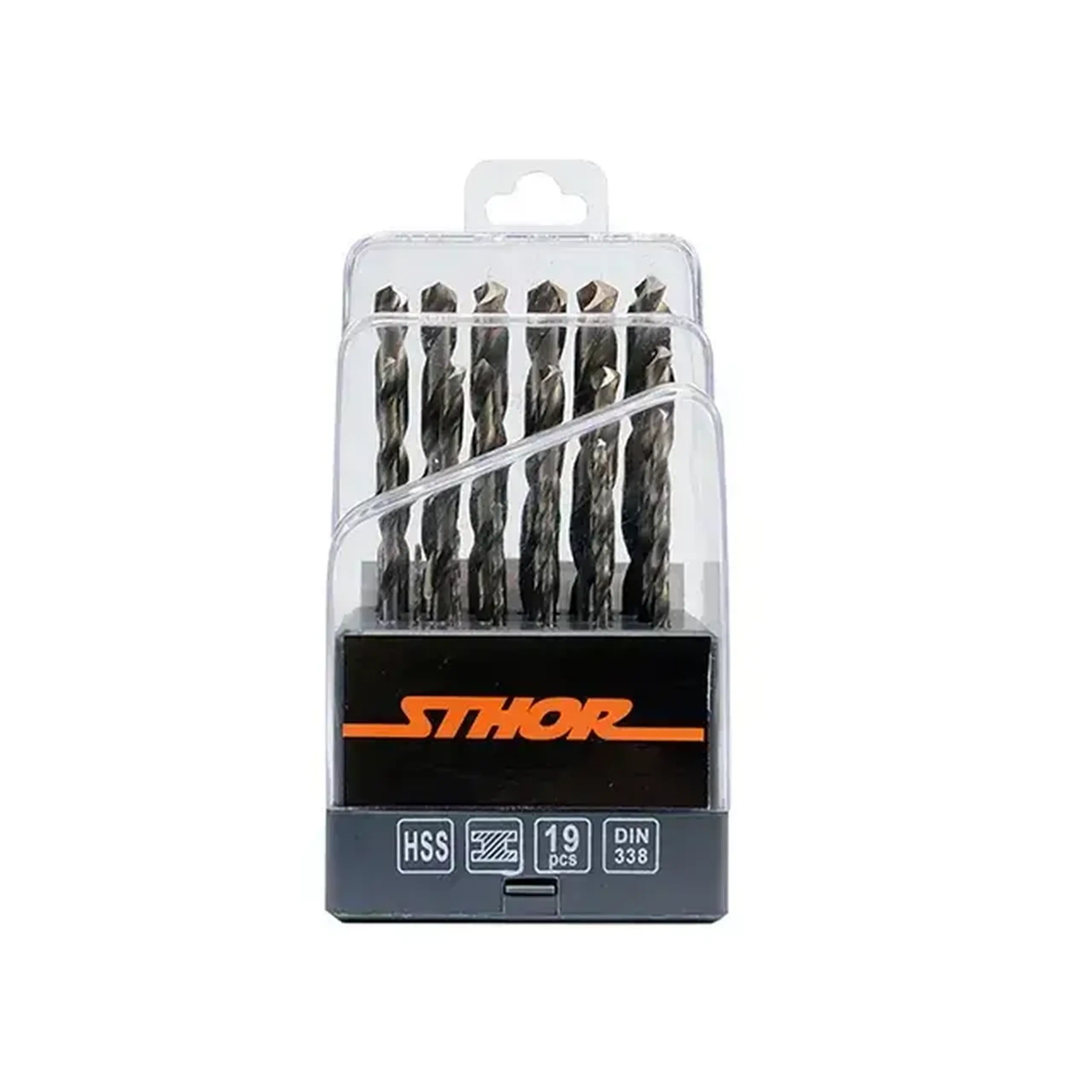 Set burghie 19 buc. pentru metal DIN338 1 - 10 mm Oțel HSS Cilindric Sthor