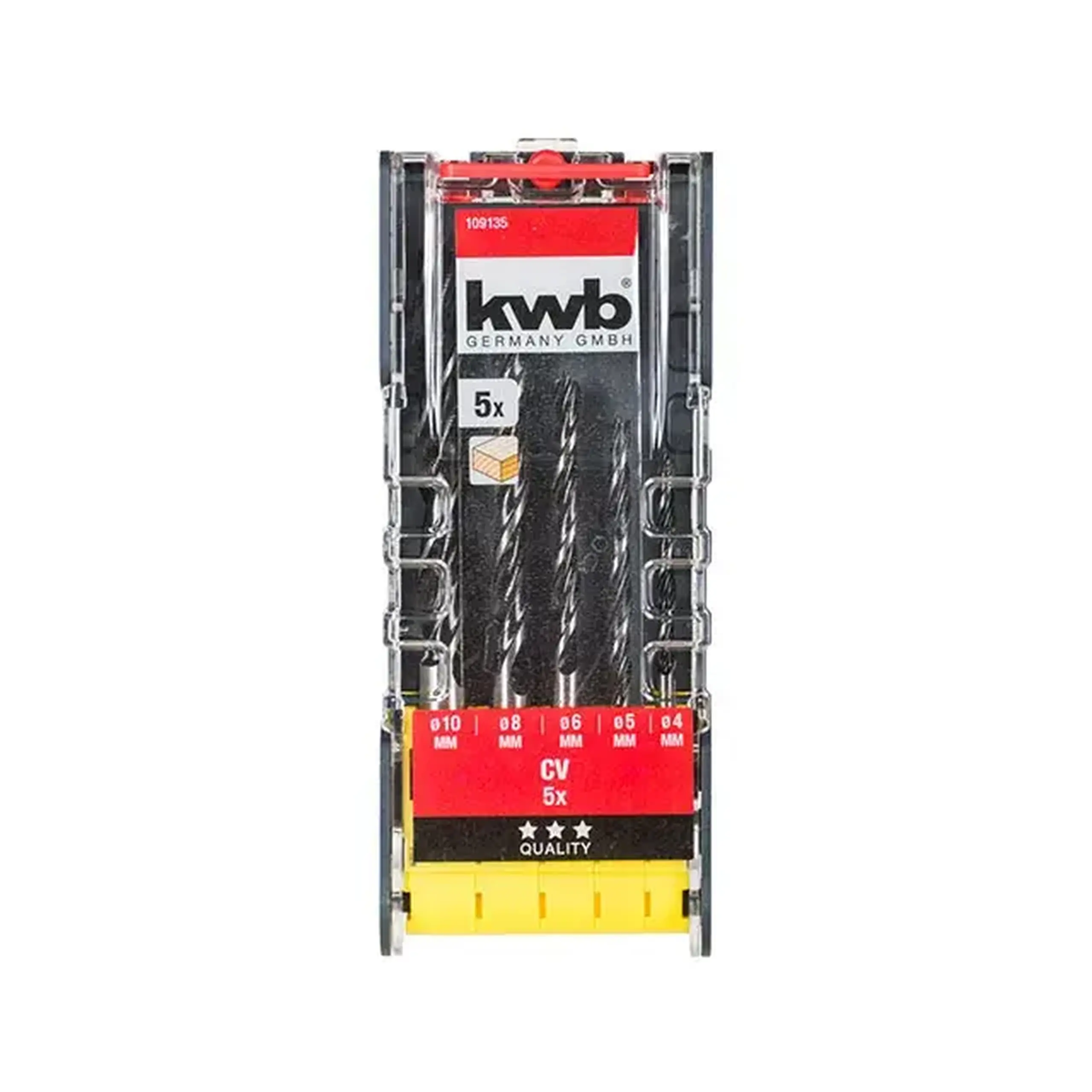 Set burghie 5 buc. pentru lemn 4 - 10 mm Oțel Cilindric KWB