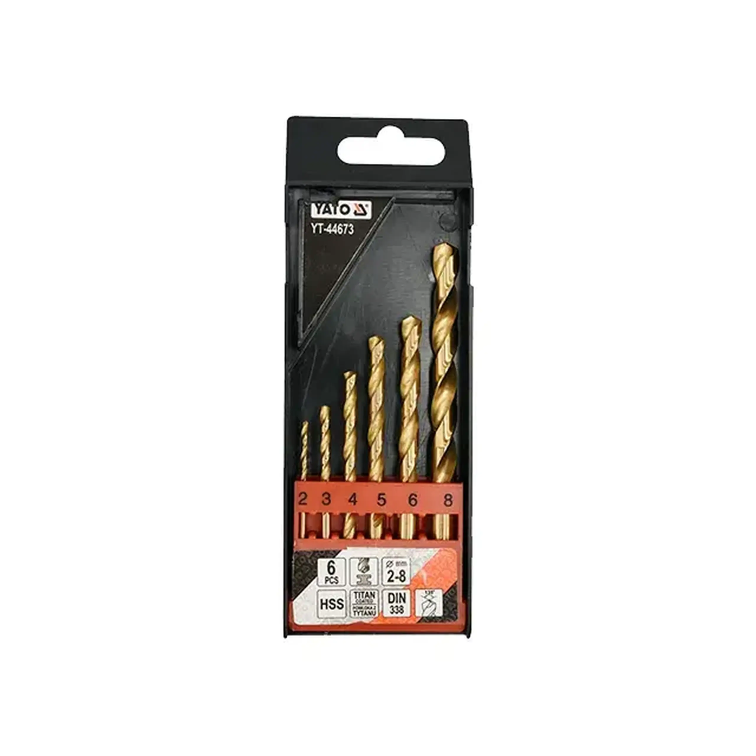 Set burghie 6 buc. pentru metal DIN338 2 - 8 mm Oțel HSS Cilindric Yato