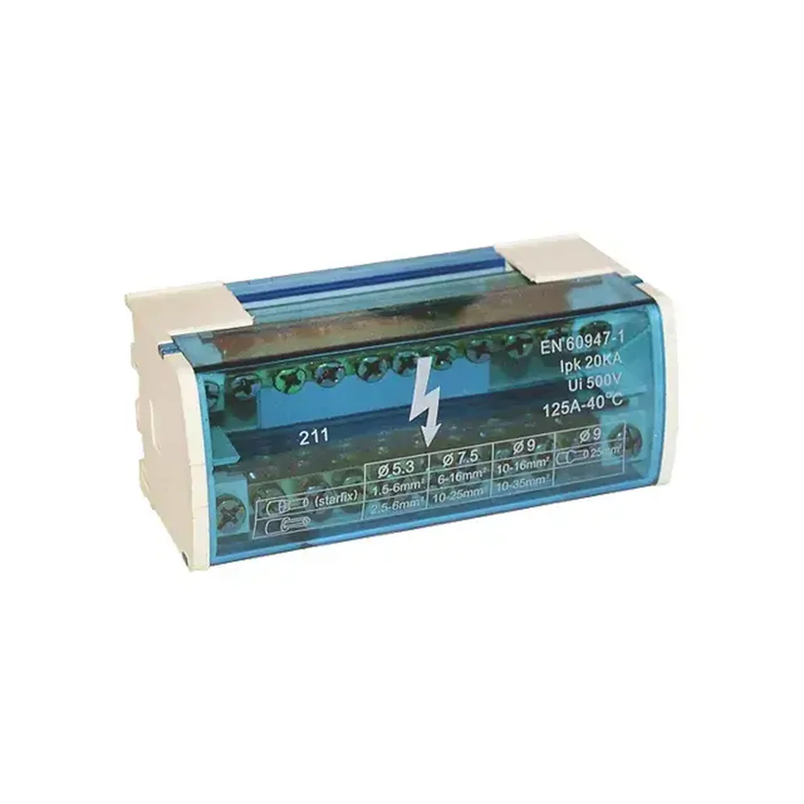 Bloc de distribuție MG02 125 A 500 V KASAN - Tip 2 x 11