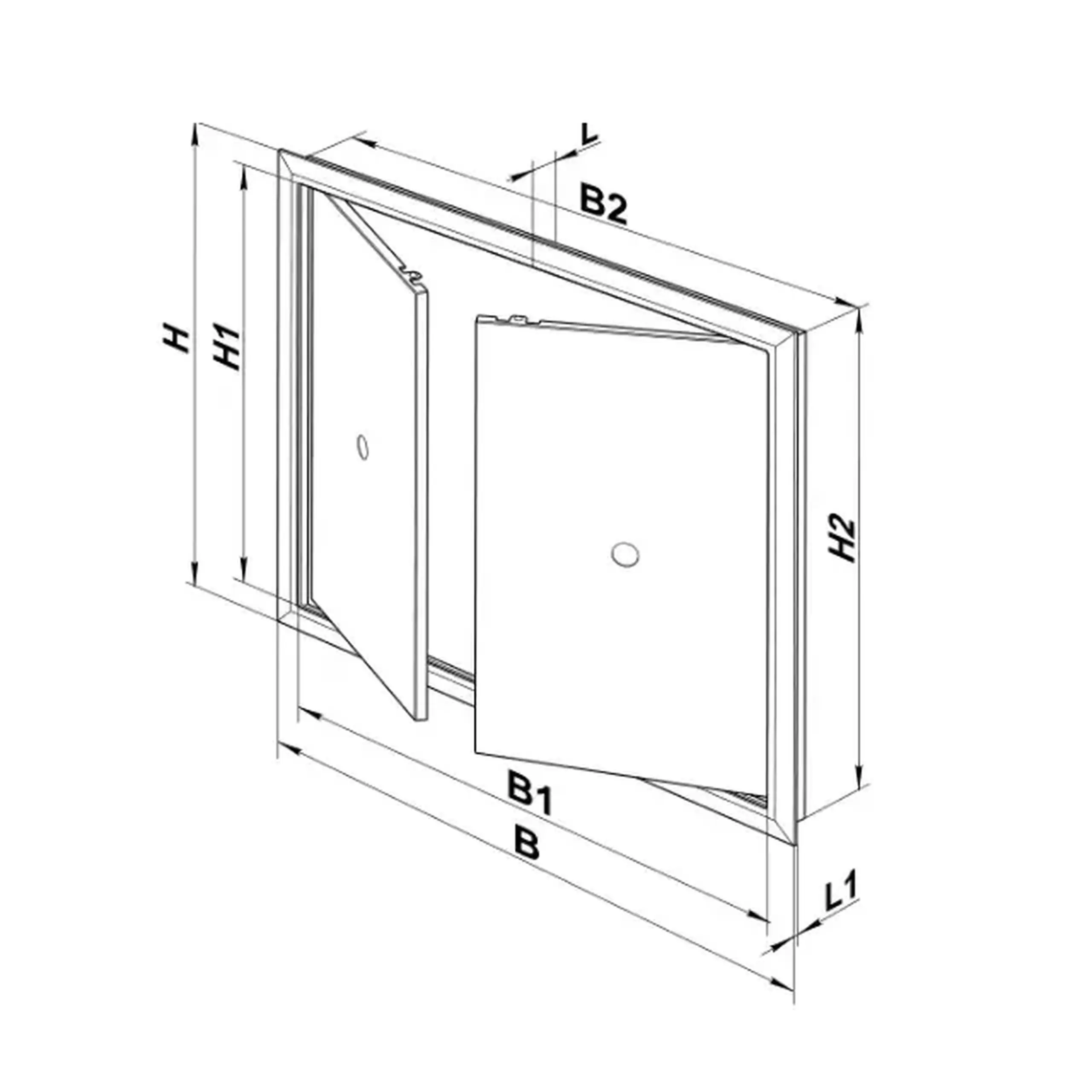 Ușiță de revizie DR2 40x40 416 x 388 mm Plastic Alb Ventika