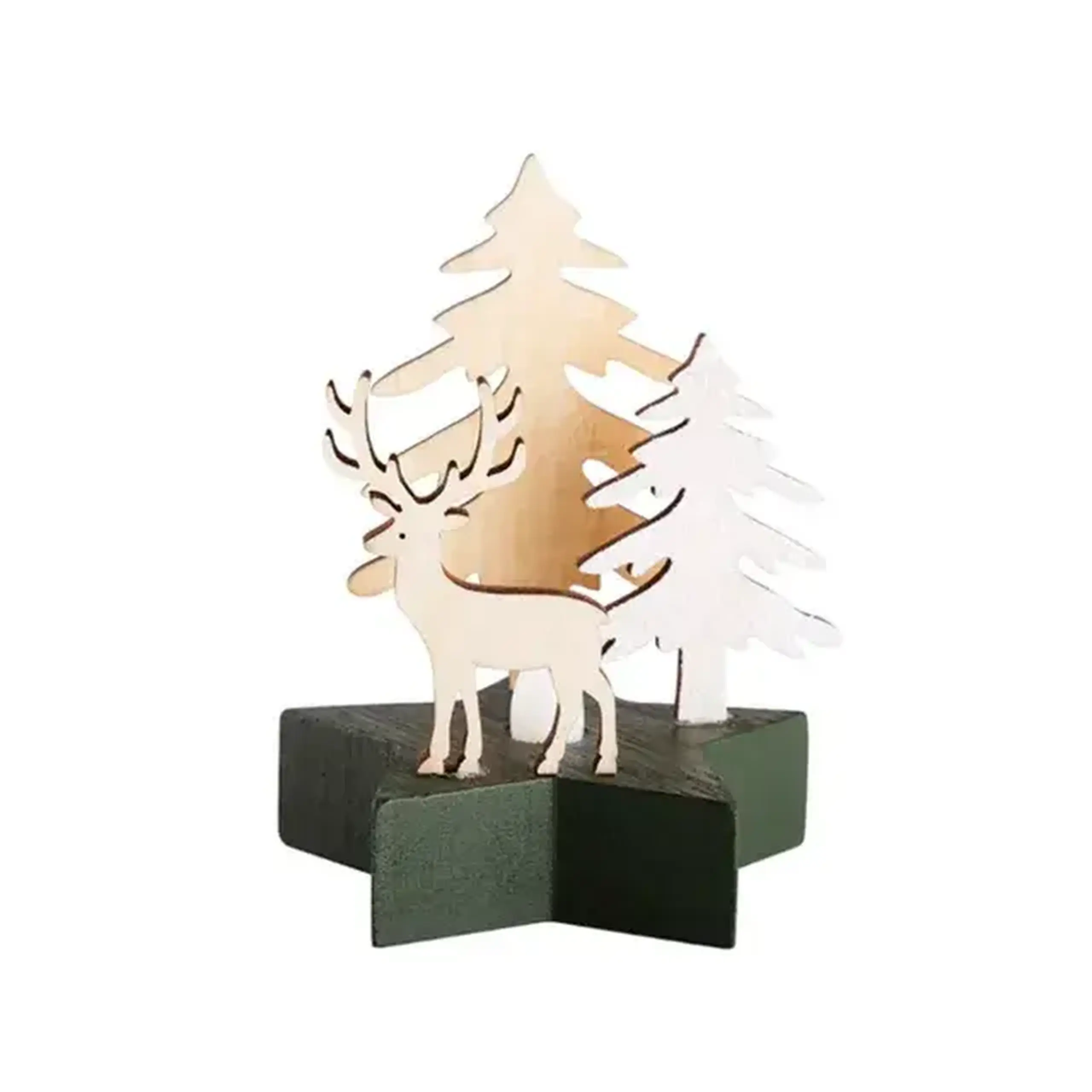 Figurină led Cerb 9 x 8 x 10 cm Lemn/sticla Rexant