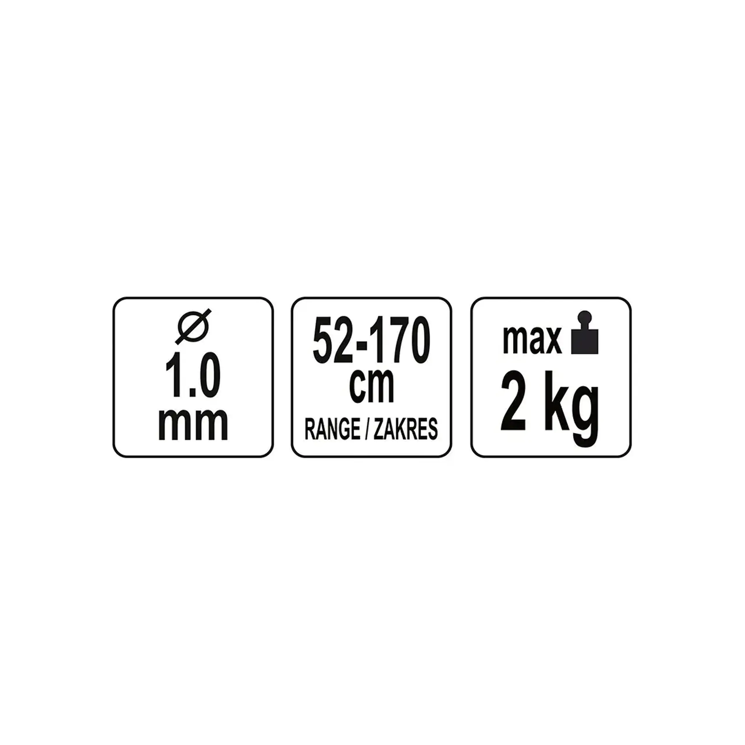 Cablu de siguranță Yato - Sarcină maximă admisă 2 kg