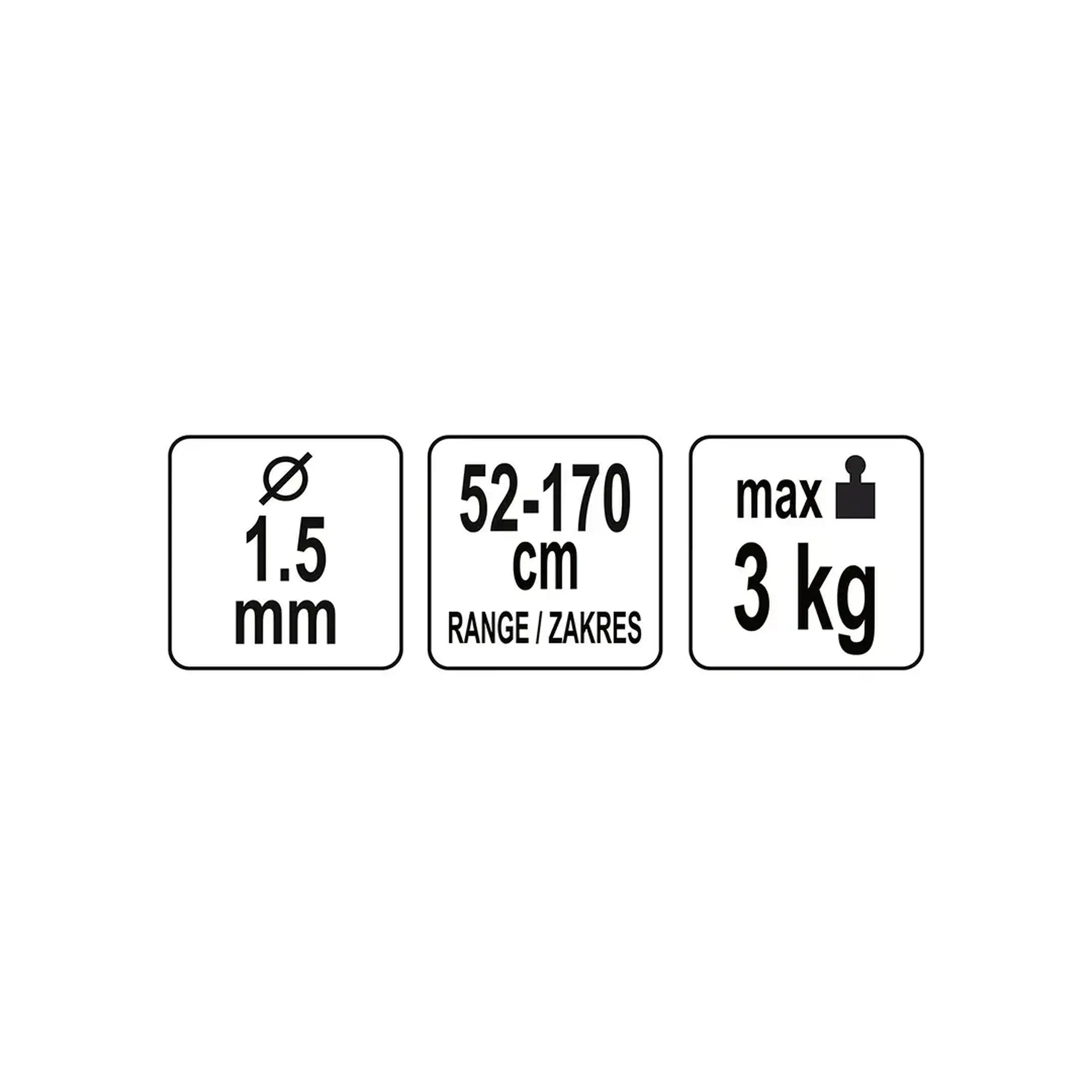 Cablu de siguranță Yato - Sarcină maximă admisă 3 kg
