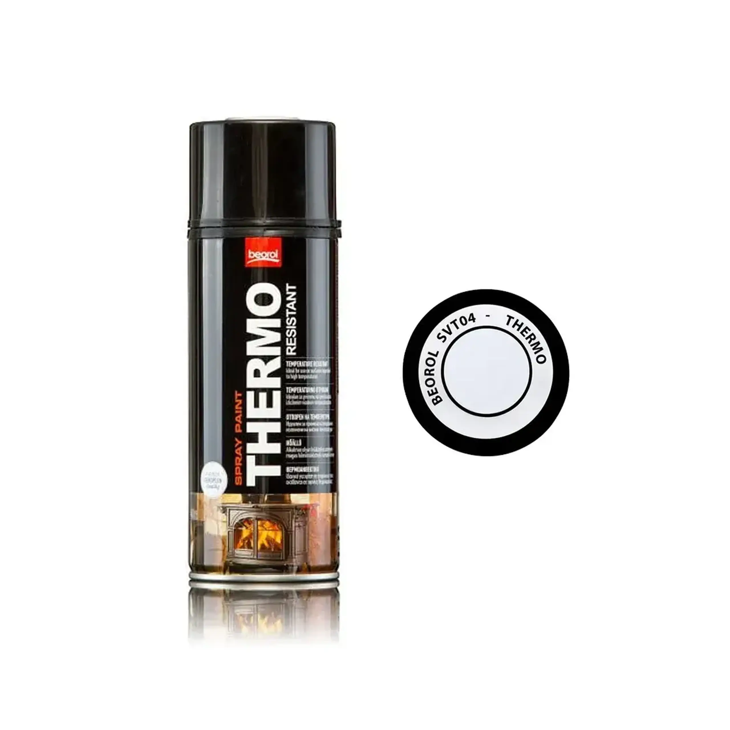 Email spray rezistent la temperatură THERMO alb 400 ml Beorol