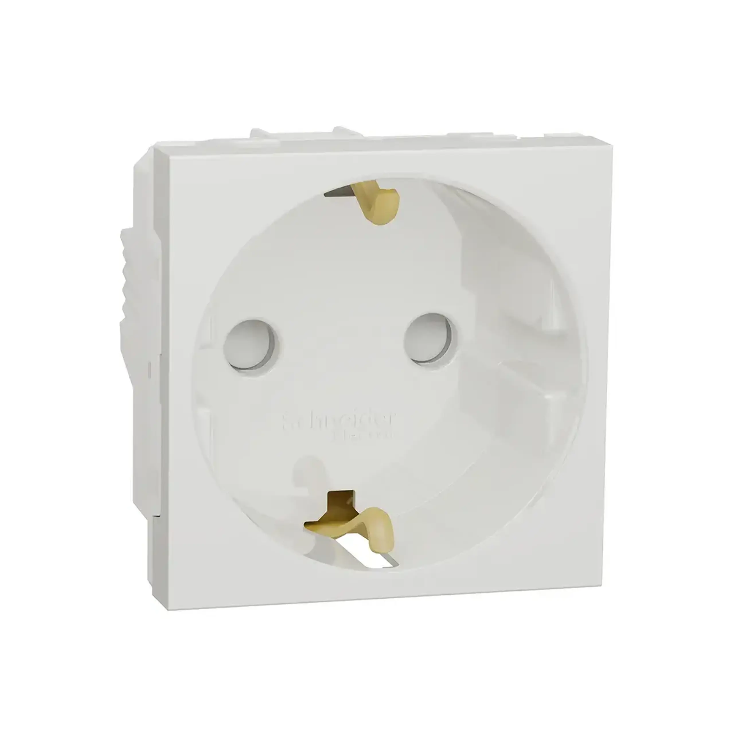 Priză unitară cu obturator unica Studio 16 A 220 - 240 V alb Schneider-Electric - Dimensiuni (L x W x H x Ø) 45 x 45 x 40 mm