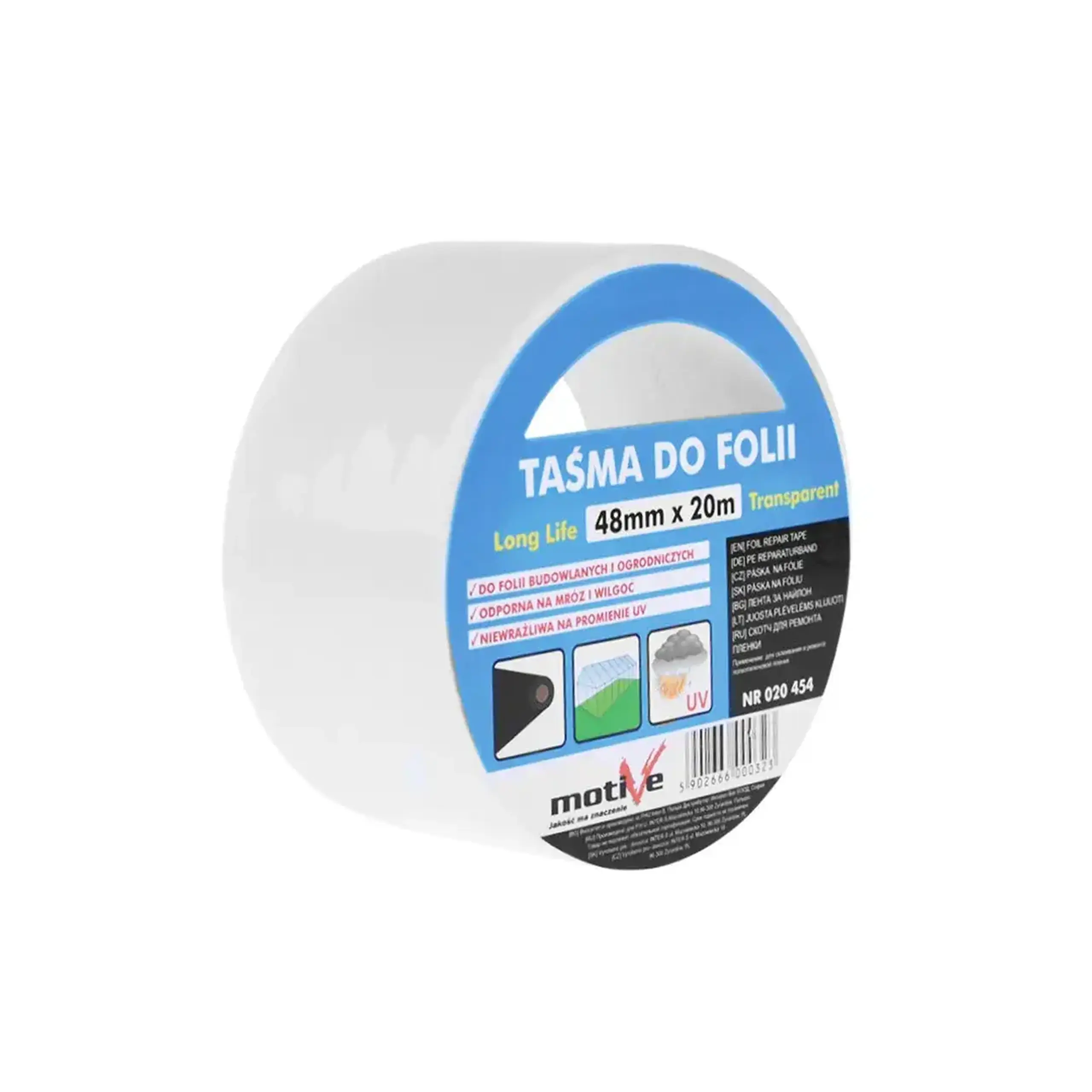 Bandă adezivă rezistentă la soare Motive 020454 20 m x 48 mm transparent