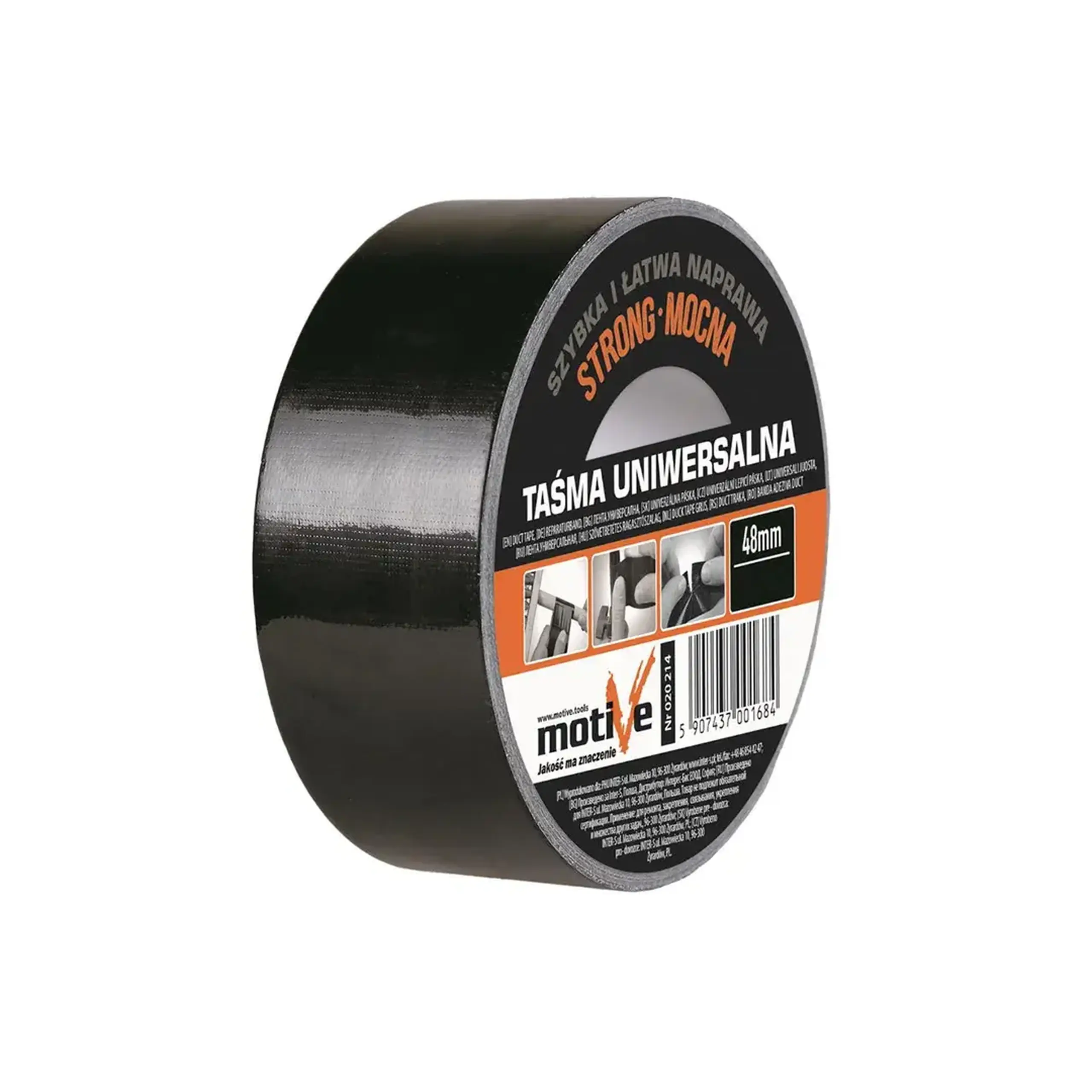 Bandă adezivă armată Motive 020213 48 mm x 25 m negru