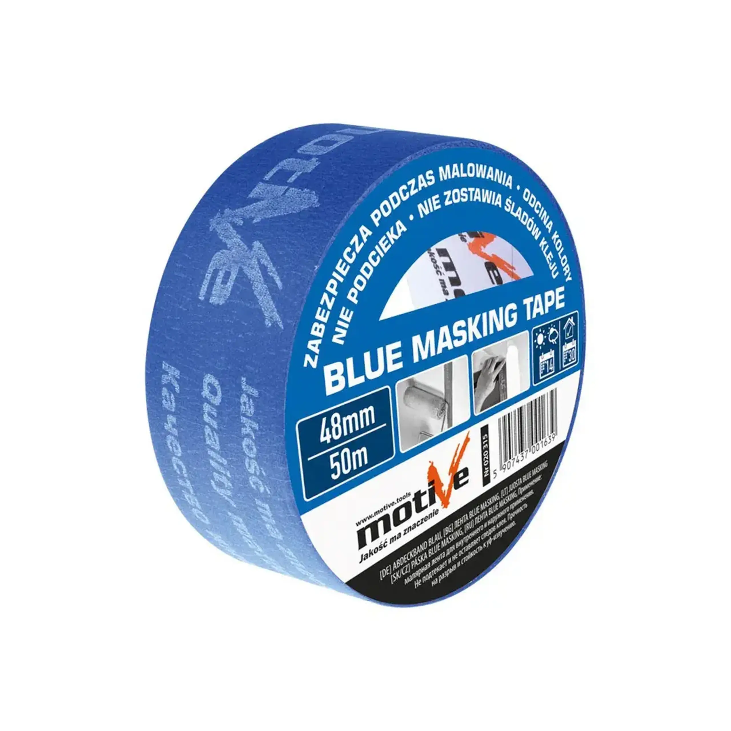 Bandă adezivă mascare Motive 020314 50 m x 38 mm albastru - Model 020315