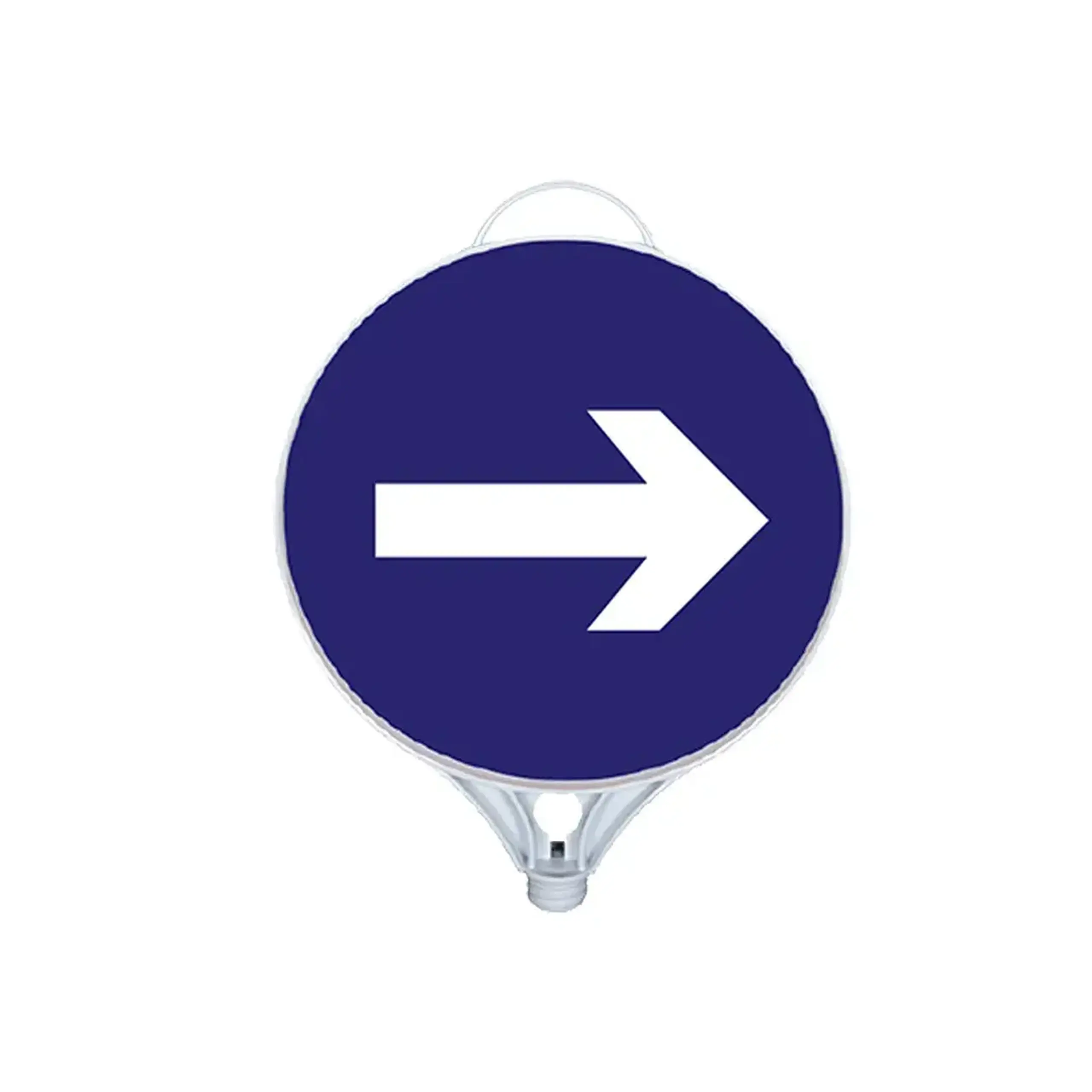 Indicator rutier rotund "Direcție obligatorie de ocolire la dreapta" 28 x 39 cm Albastru MFK