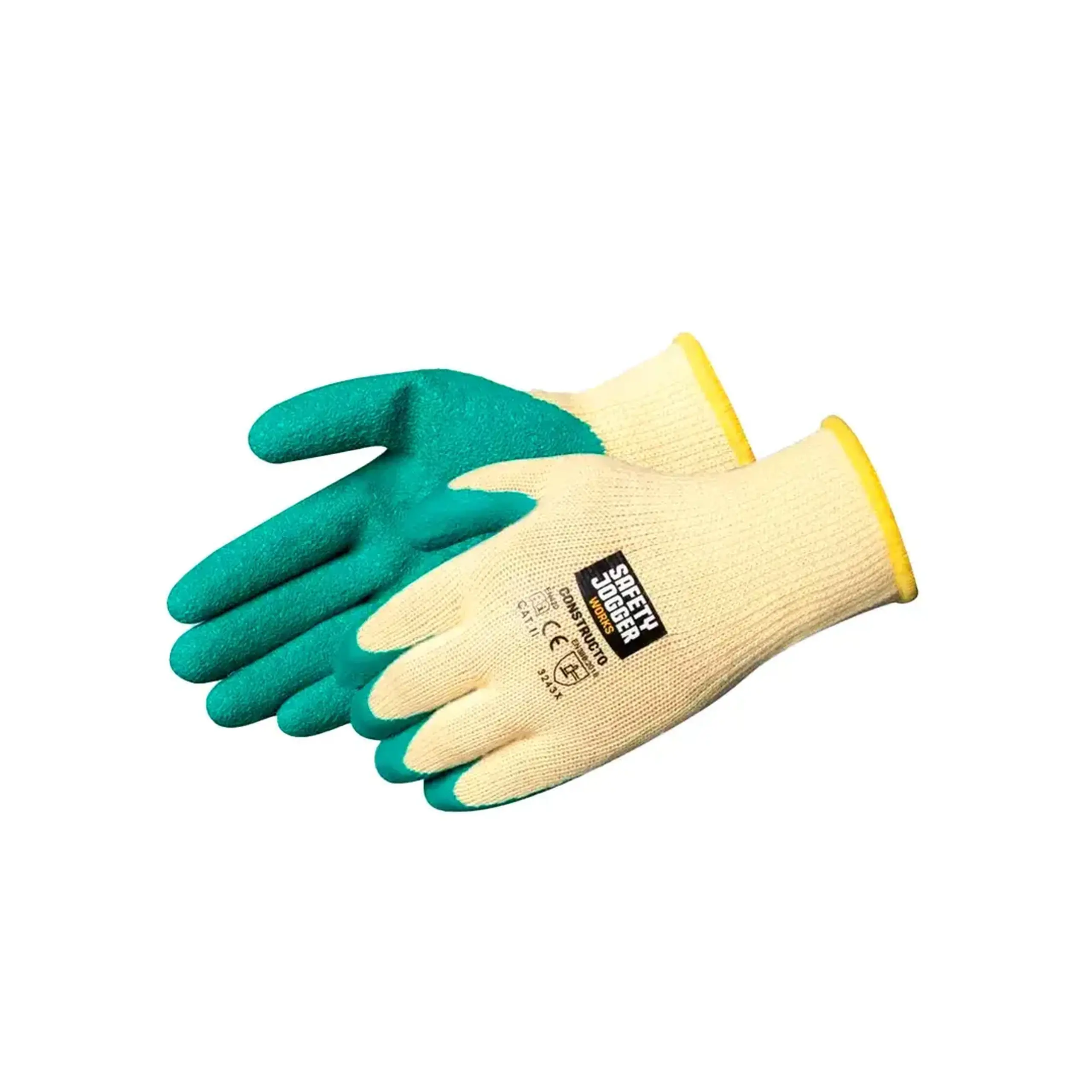 Mănuși acoperite cu latex CONSTRUCTO 9 Verde/Alb SAFETY JOGGER - Mărime 9