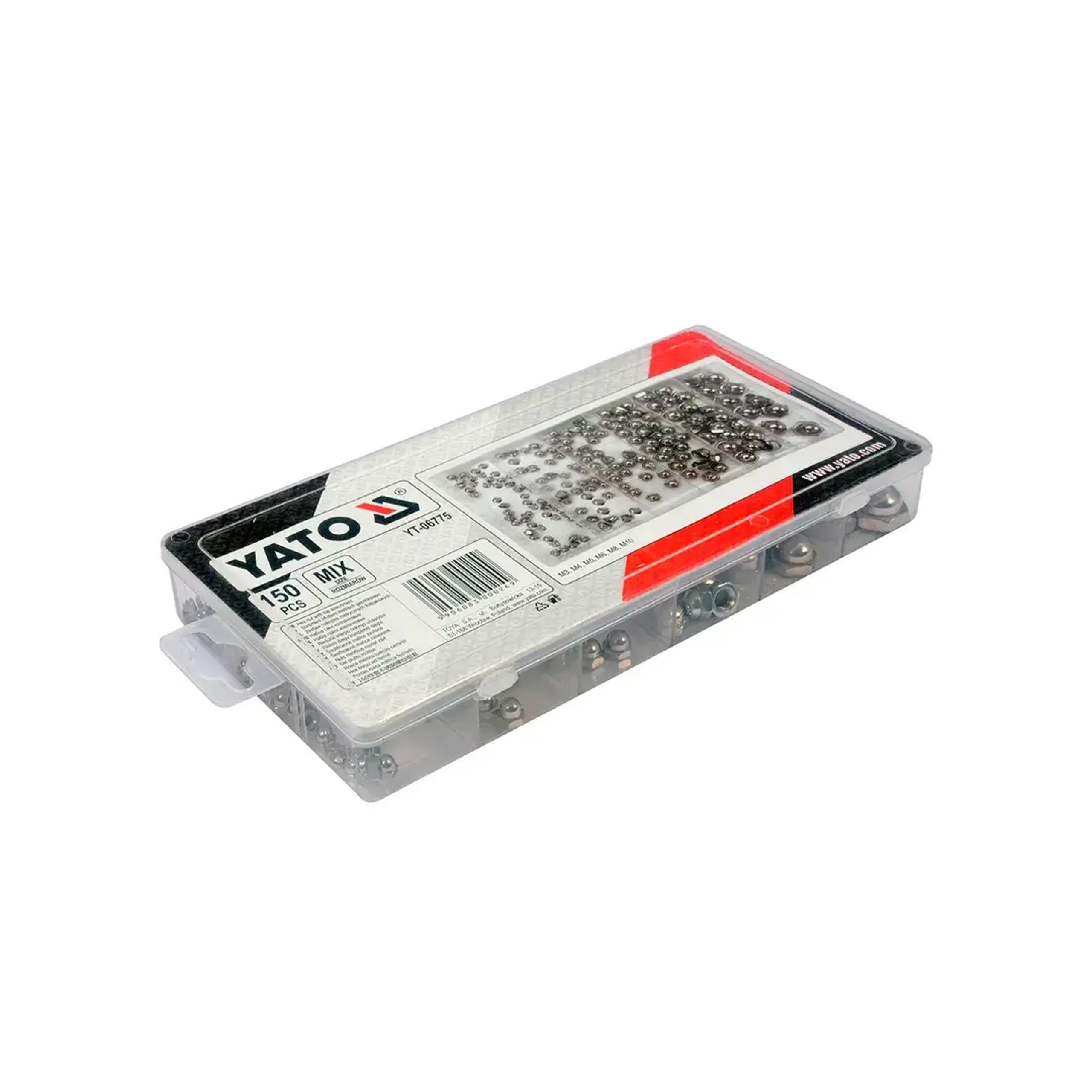 Set piulițe cu capac metric închis M3/M4/M5/M6/M8/M10 Oțel inoxidabil 150 buc. Yato