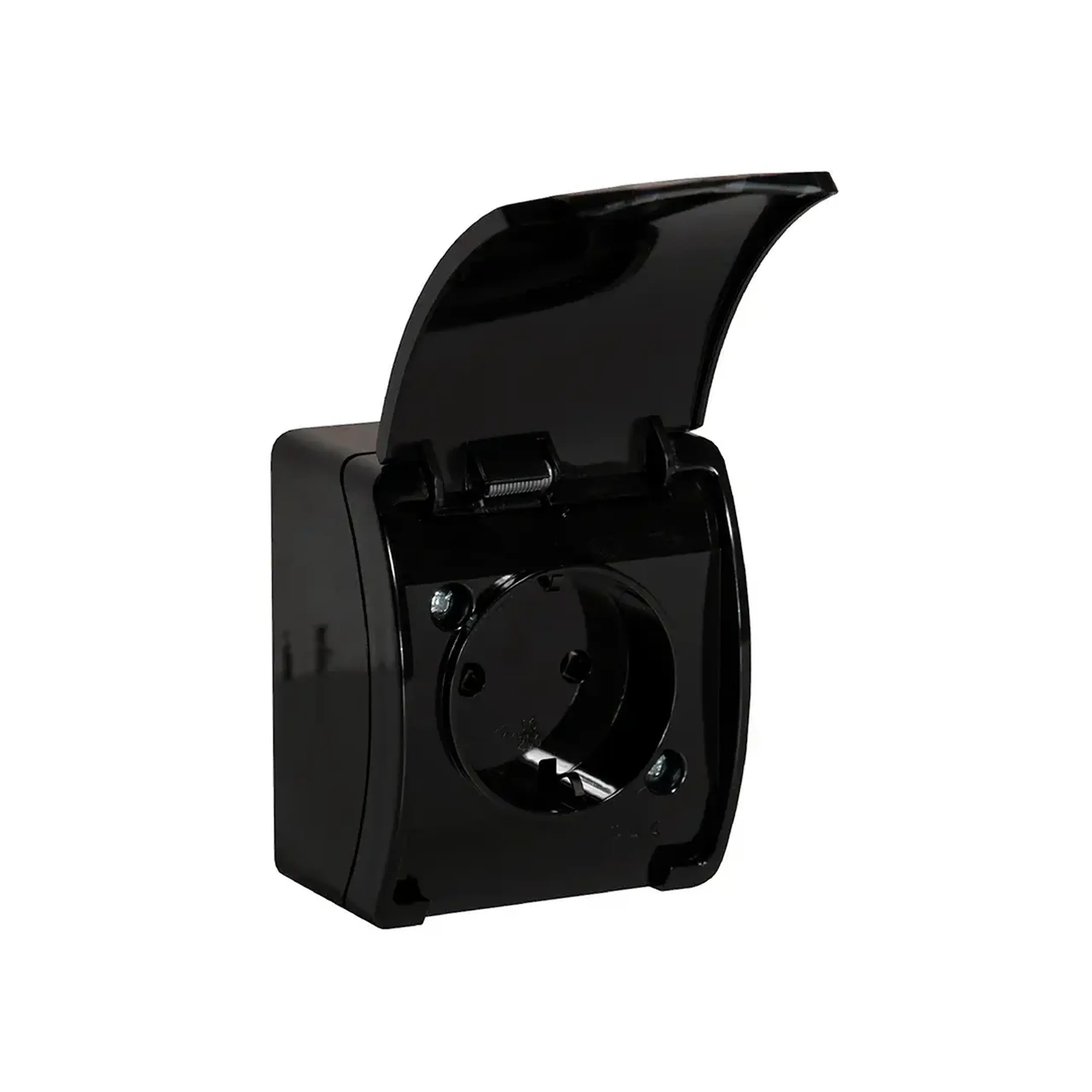 Priză unitară cu capac aquatic 16 A 220 - 240 V negru ORNO