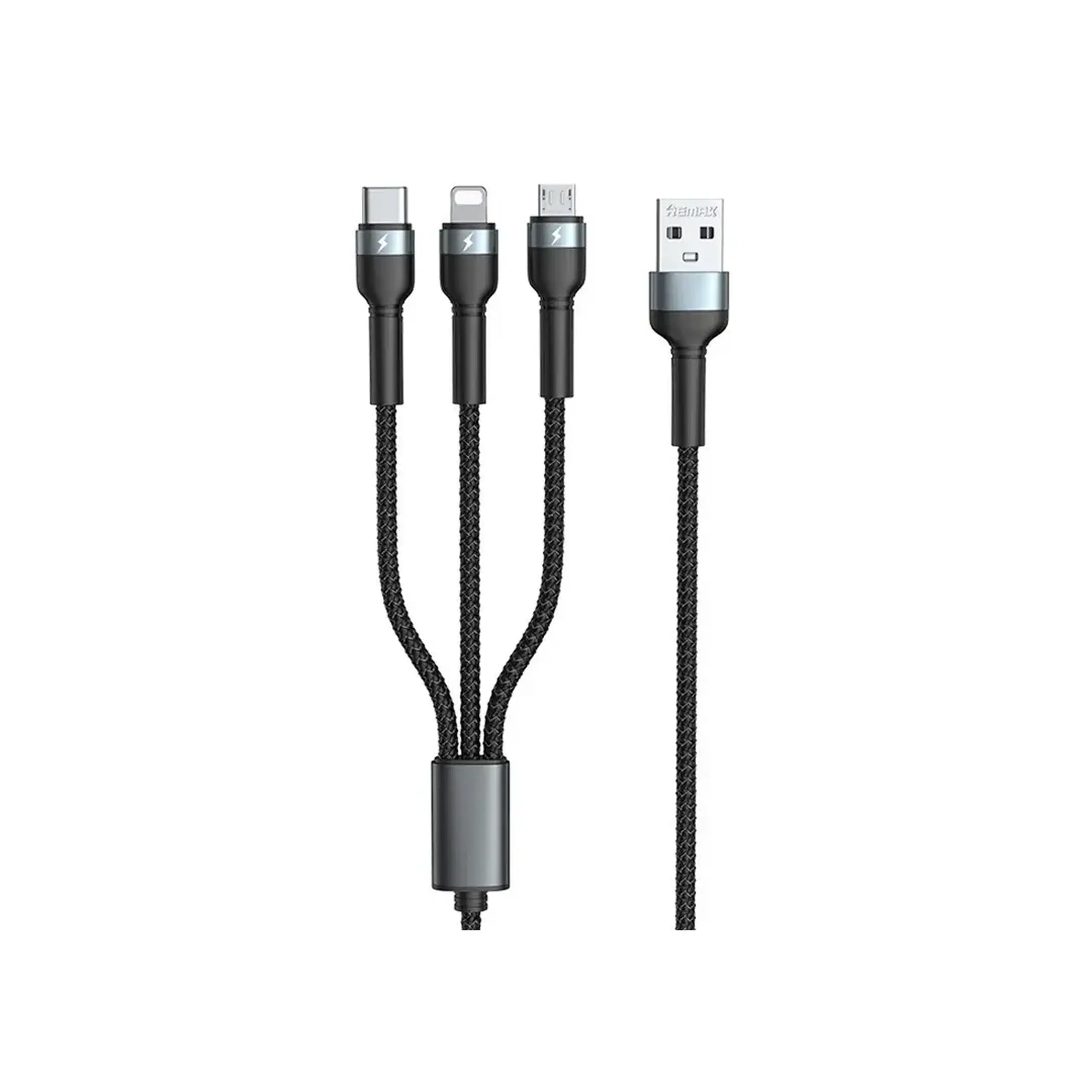 Cablu 3 în 1 USB A - MicroUSB/Type C/Lightning 1.2 m MAGNETIC Remax