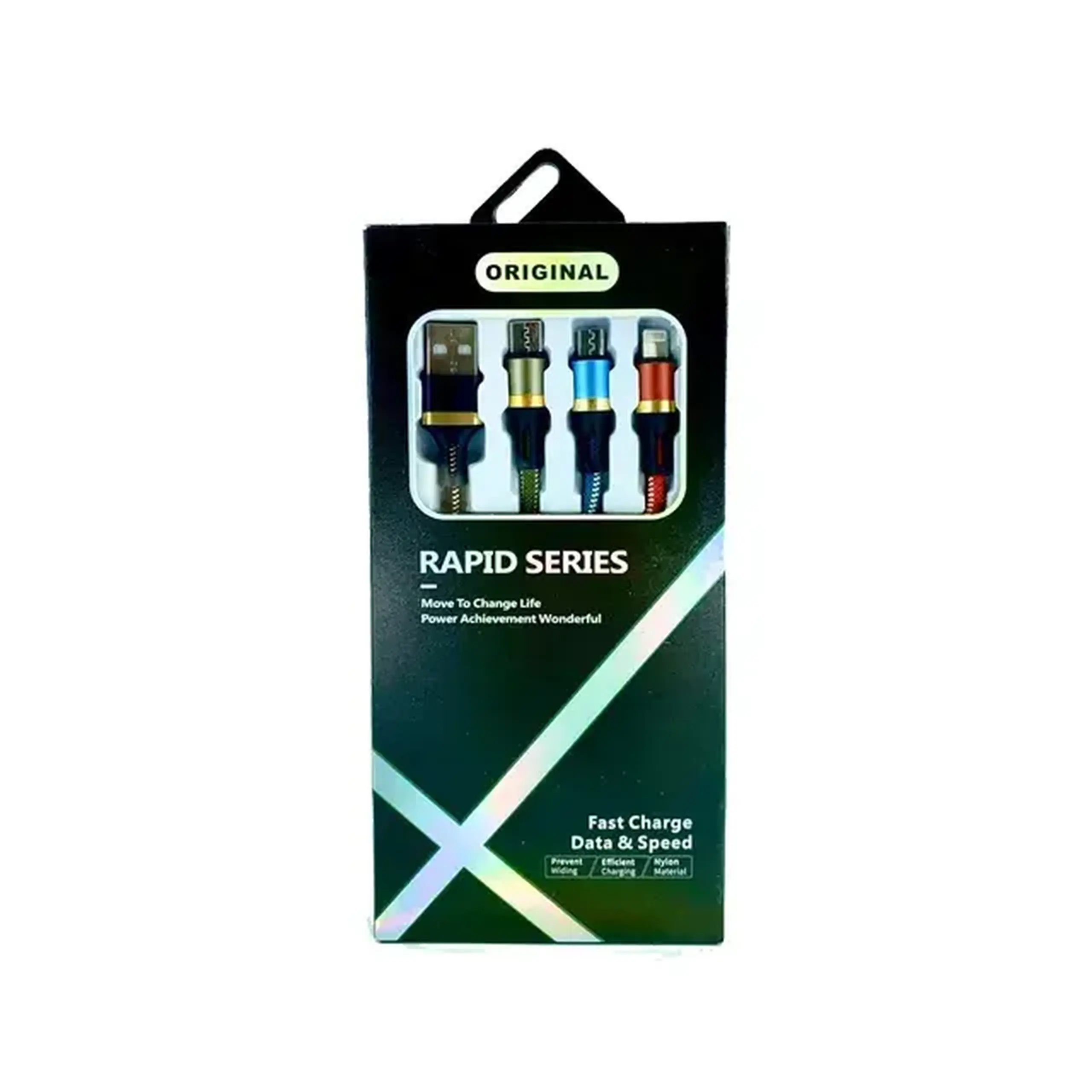 Cablu 3 în 1 USB A - MicroUSB/Type C/Lightning G 4-19 PowMr