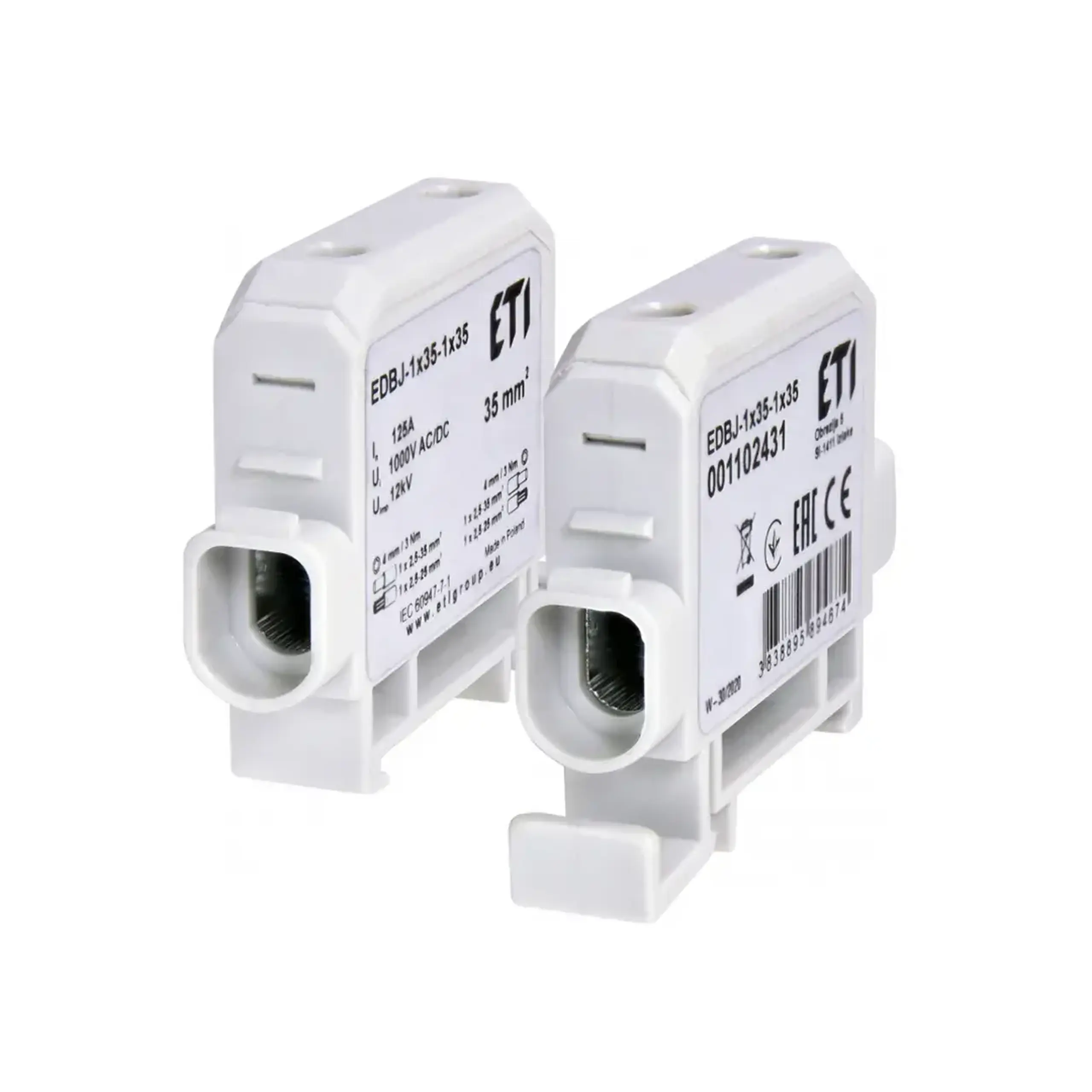 Clemă de conexiune ETI EDBJ-1*35 58 x 13 x 48 mm 125 A 415 V