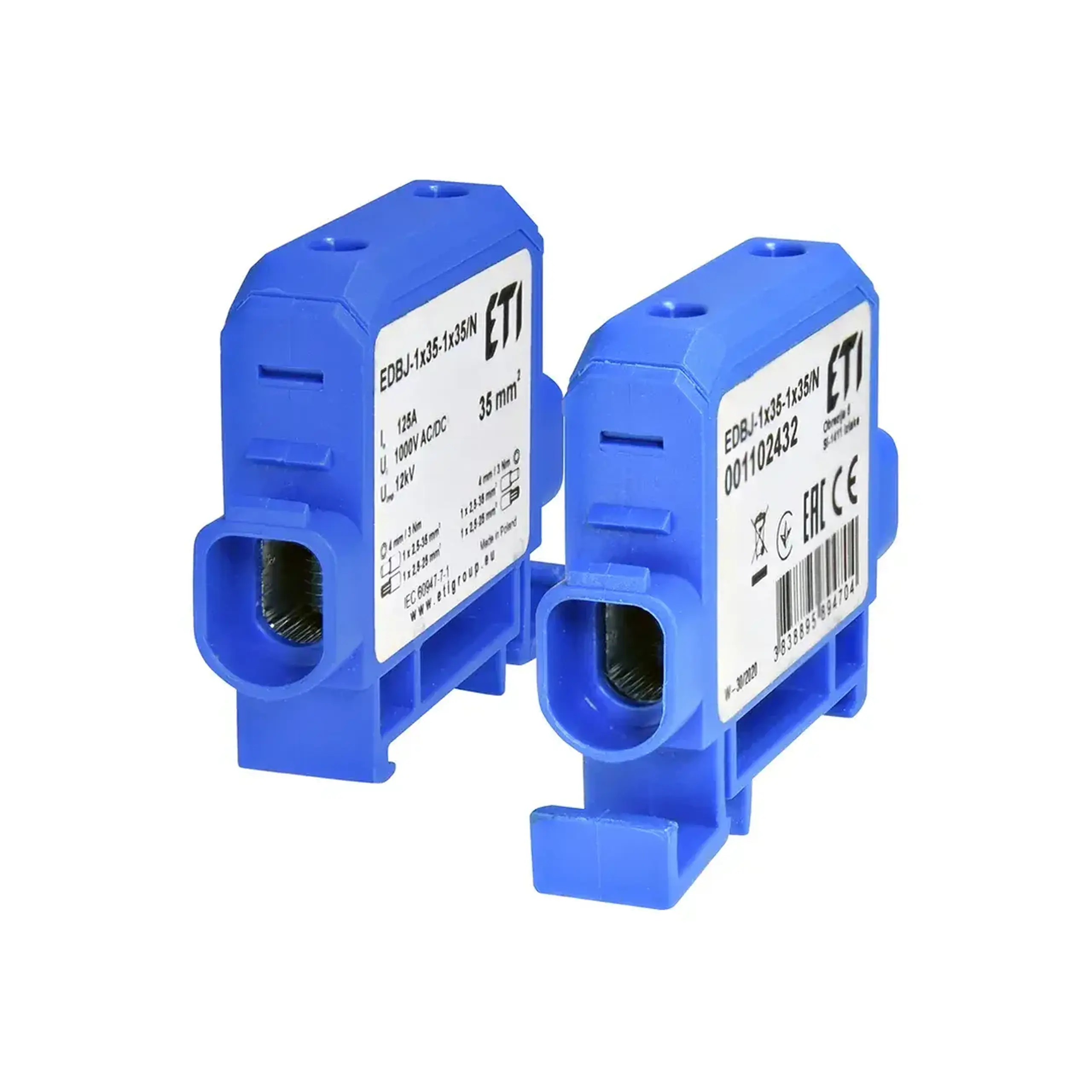 Clemă de conexiune IEK EDBJ-1*35/N 58 x 13 x 48 mm 125 A 415 V