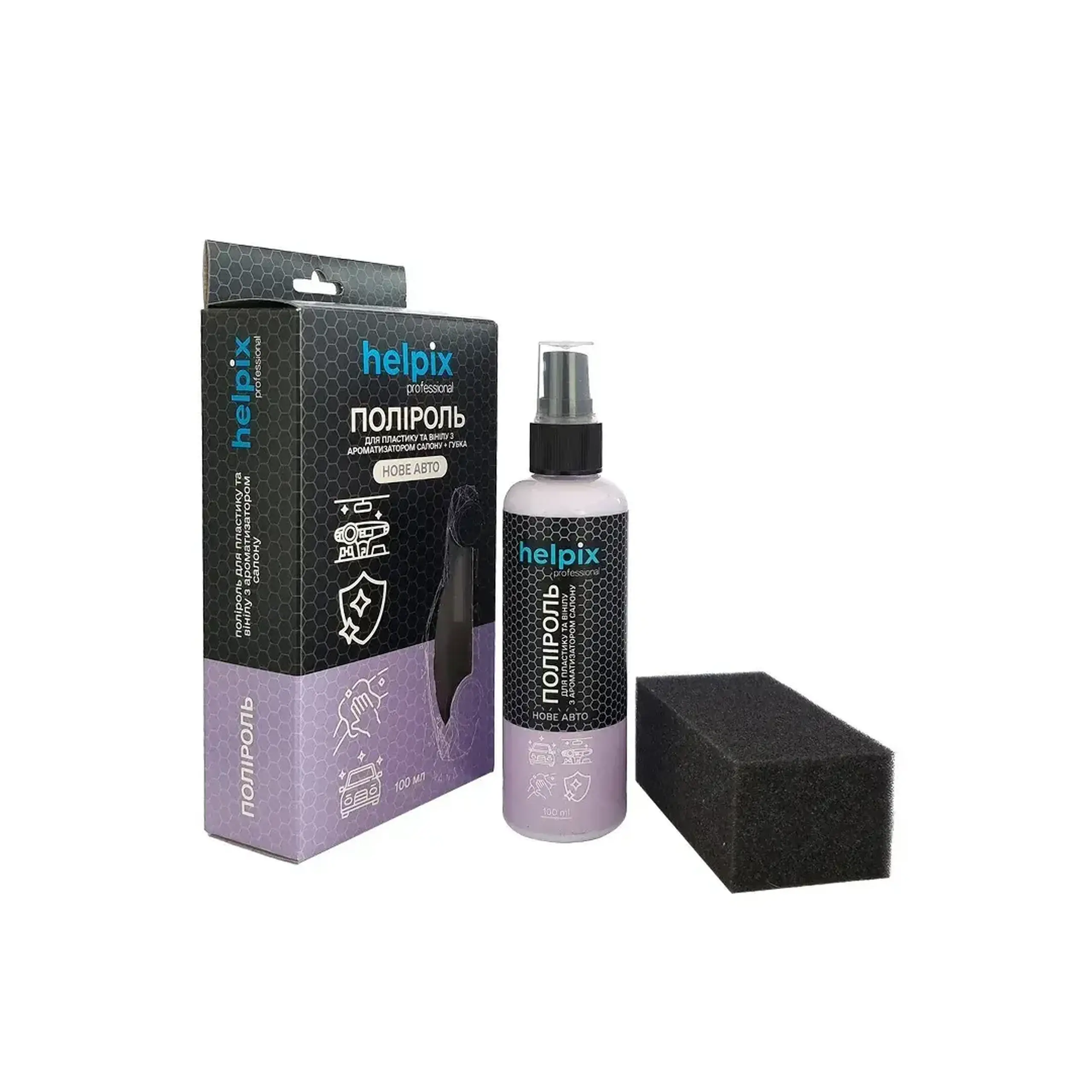 Soluție protectoare pentru plastic NEW CAR 100 ml Helpix