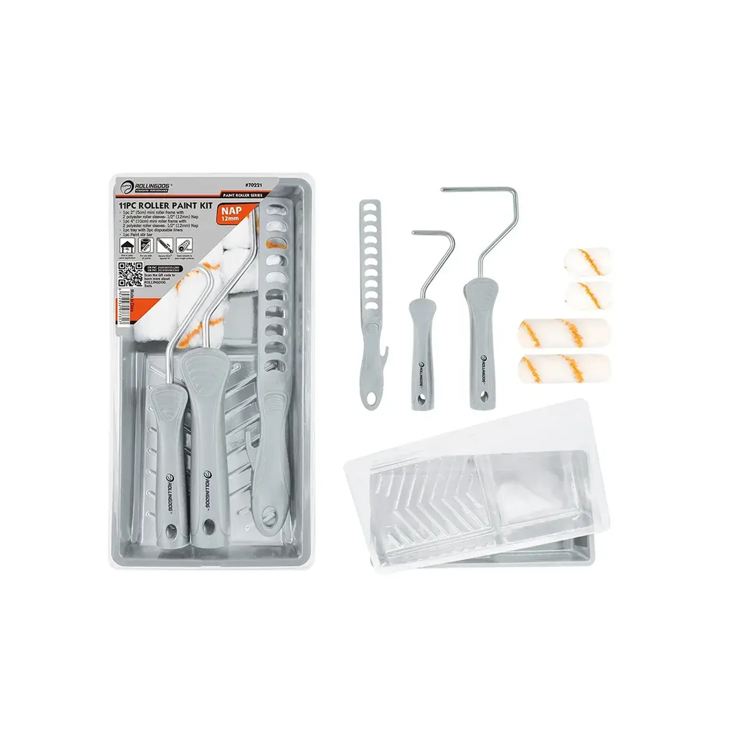 Set pentru zugrăvit 4 buc. 102 mm Rollingdog - Bucăți în ambalaj 11 buc.
