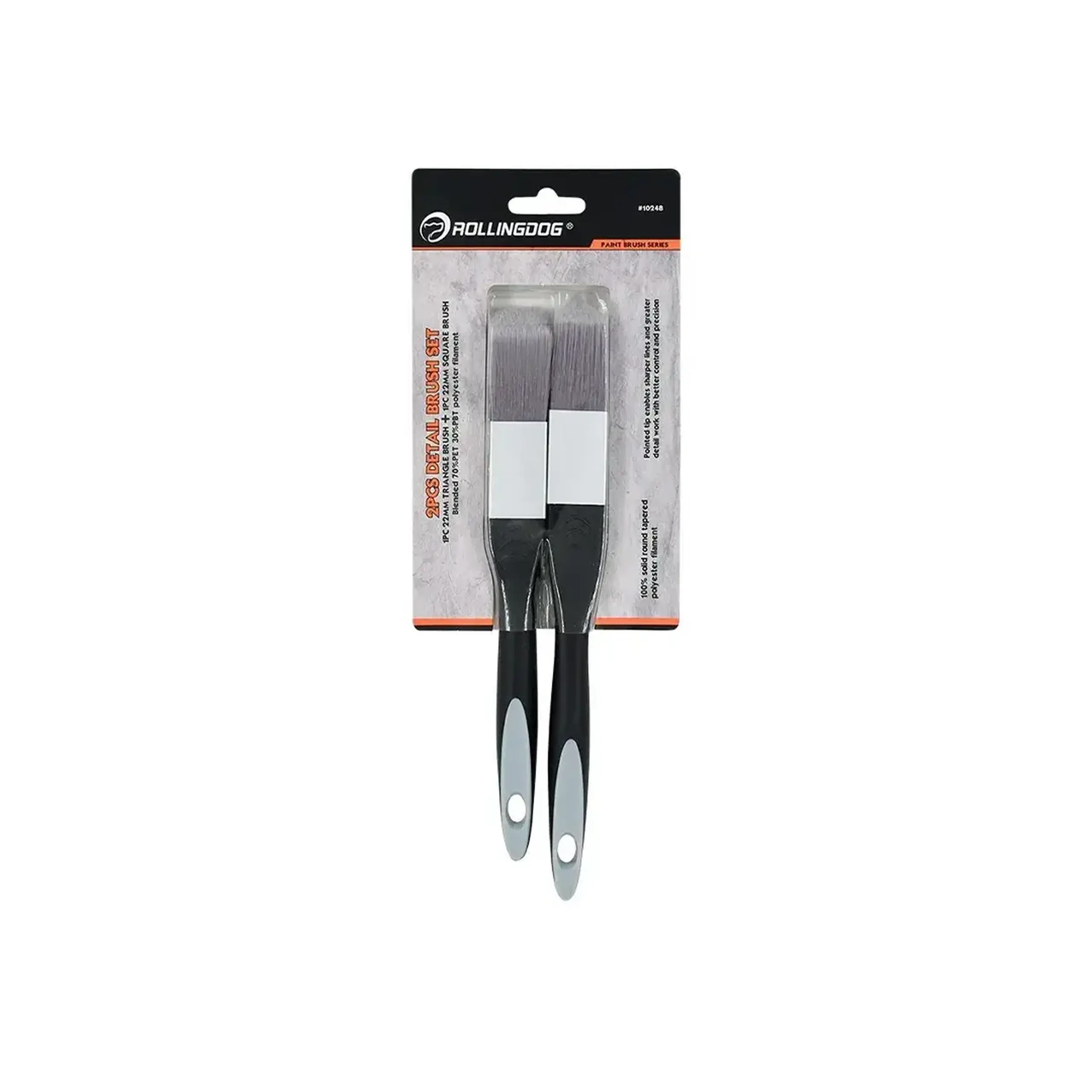 Set pensule cu mâner din cauciuc DETAIL PRO 53 mm Rollingdog - Tip material Fir mixt
