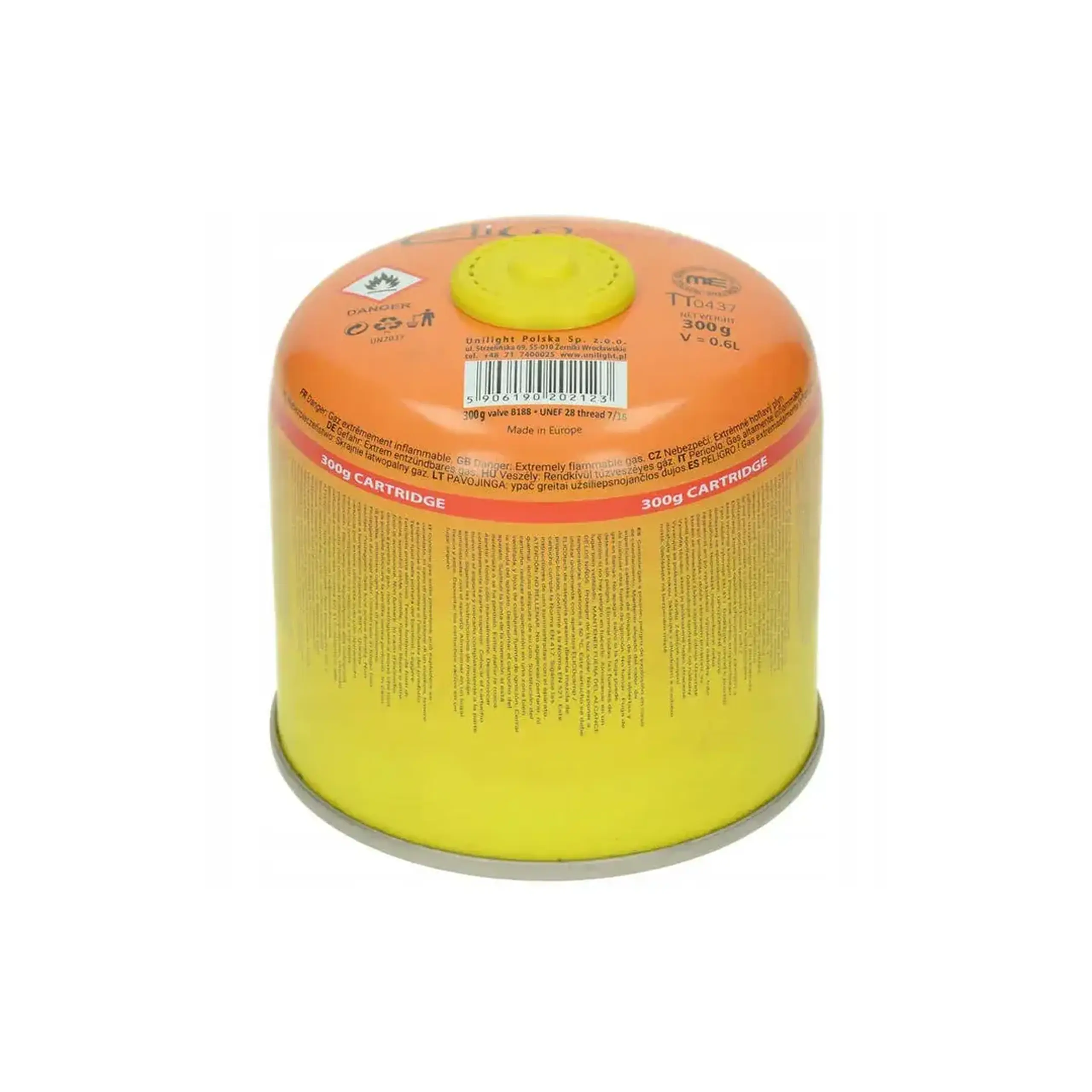 Cartuș/butelie cu conexiune filet 300 g propan/Butan ElicoCamp - Capacitatea rezervorului de combustibil 300 g
