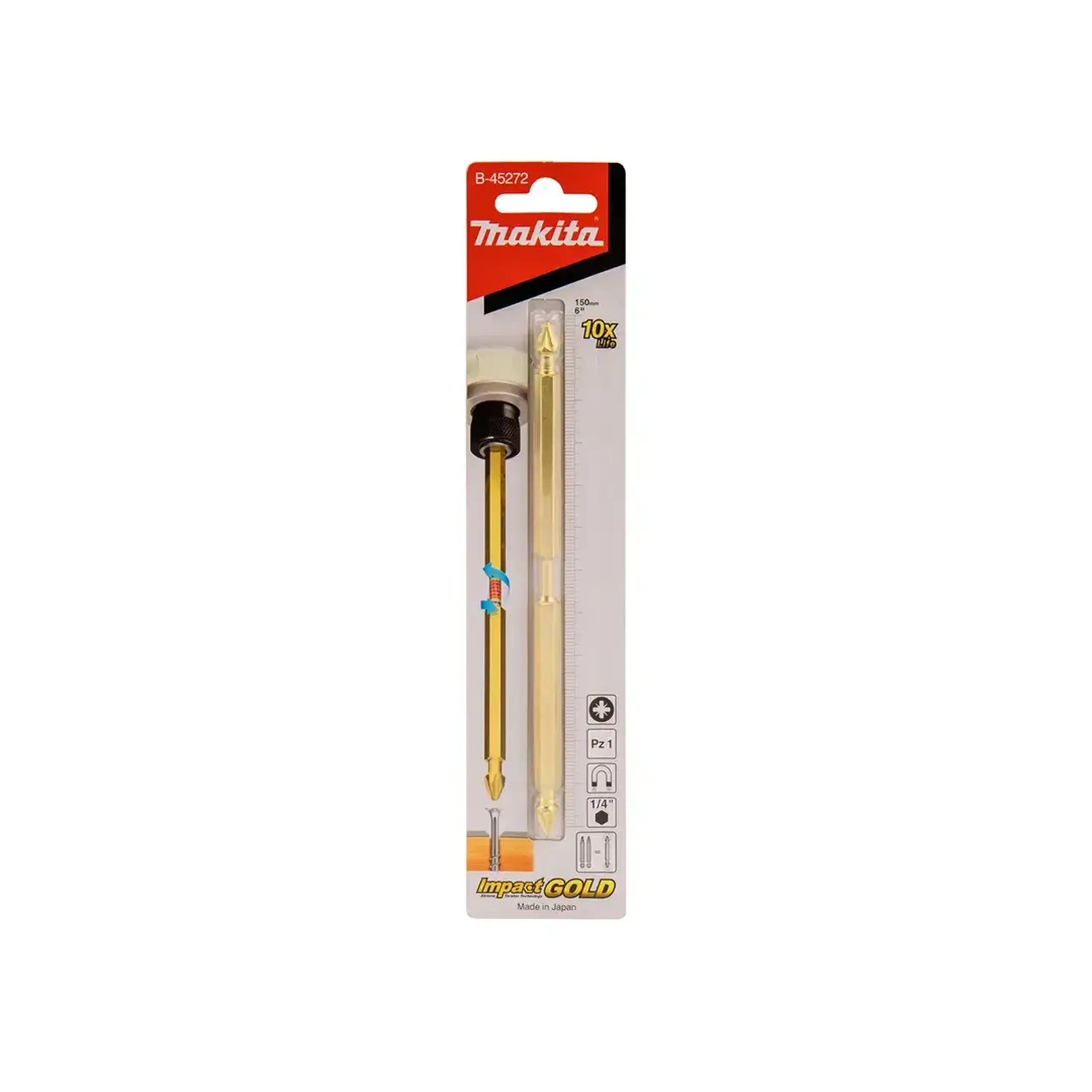 Bit cruciform dublu 1 buc. Impact Gold PZ1 1/4" 150 mm Makita
