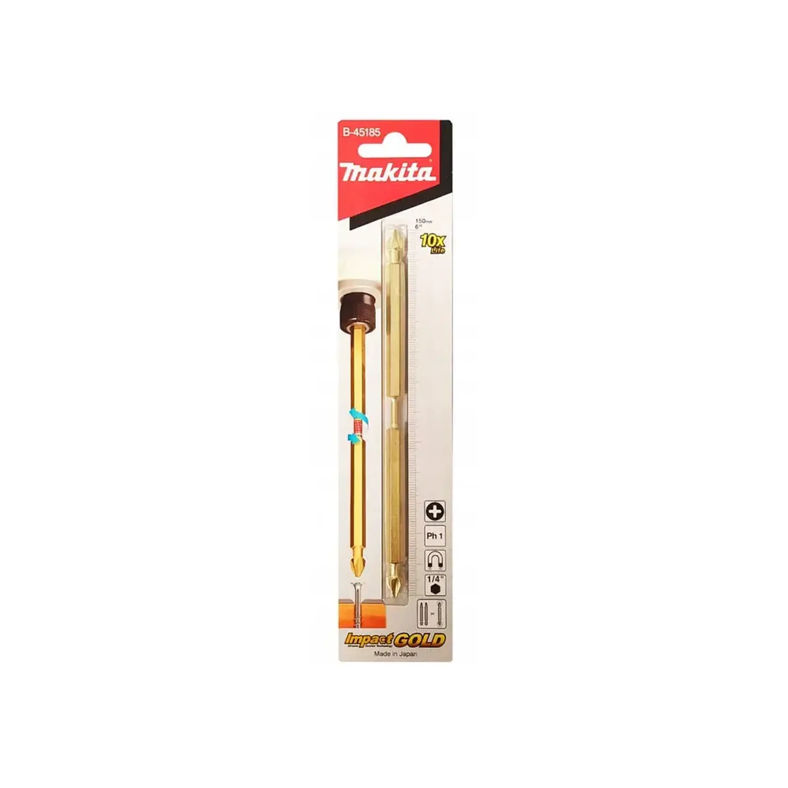 Bit cruciform dublu 1 buc. Impact Gold PH1 1/4" 150 mm Makita