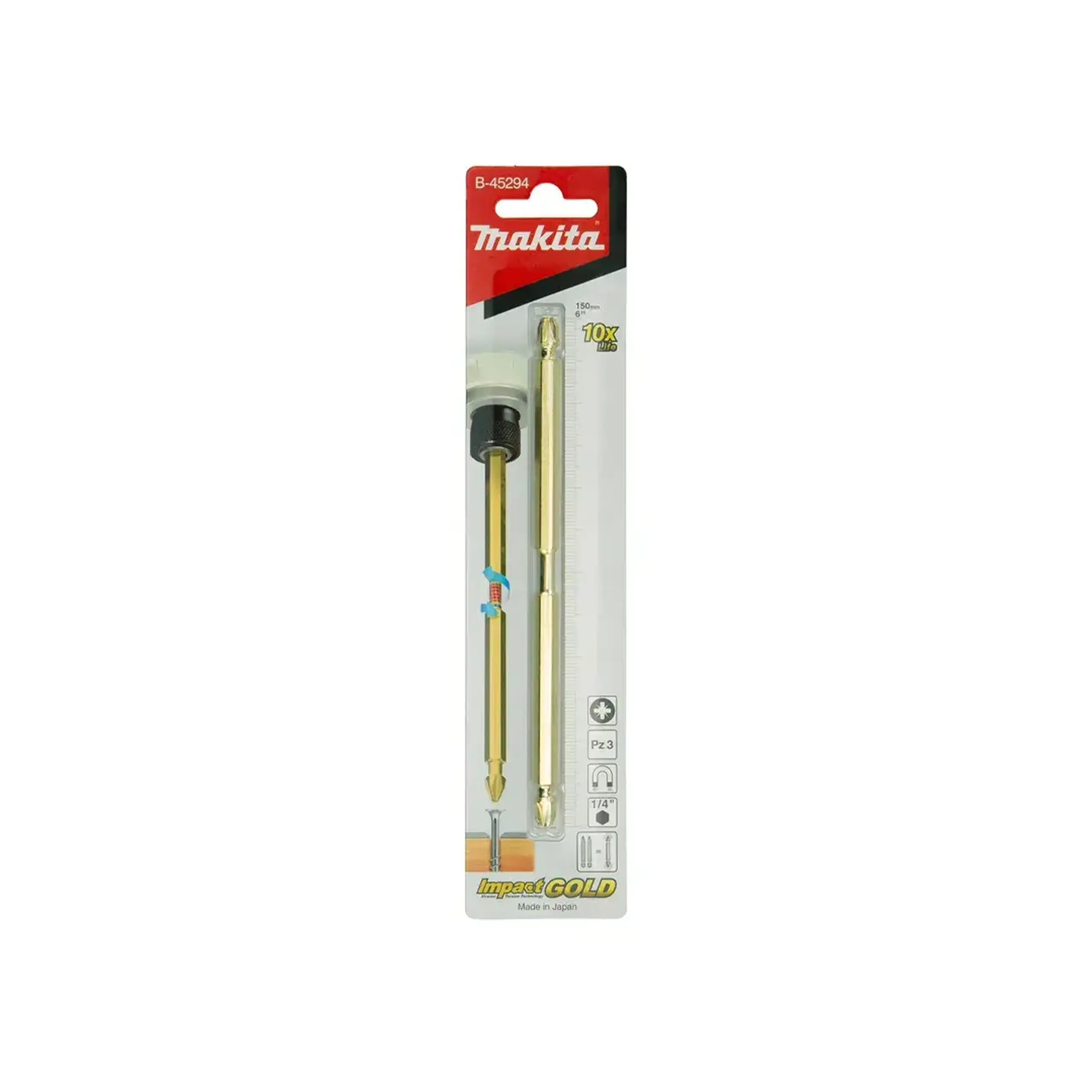 Bit cruciform dublu 1 buc. Impact Gold PZ3 1/4" 150 mm Makita