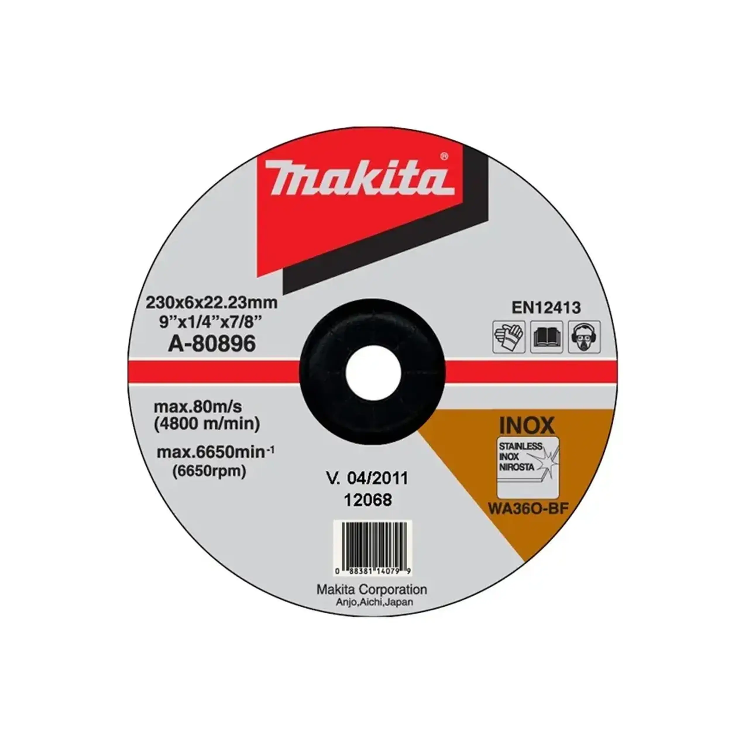 Disc abraziv pentru inox 125 * 22.23 mm Makita - Diametru 230 *