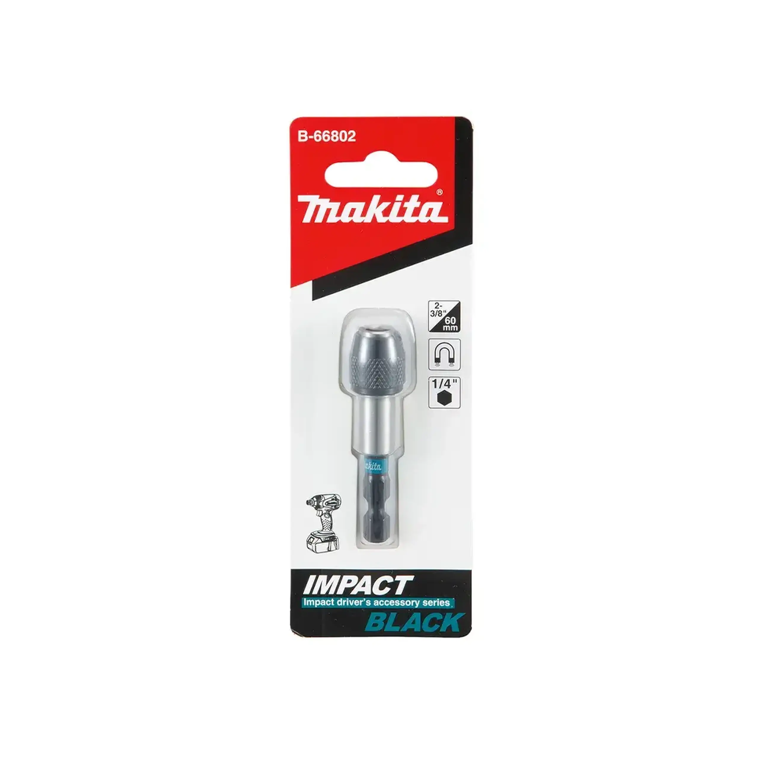 Suport pentru biți cu blocare rapidă hexagonal Impact Black 1/4" 60 mm Makita
