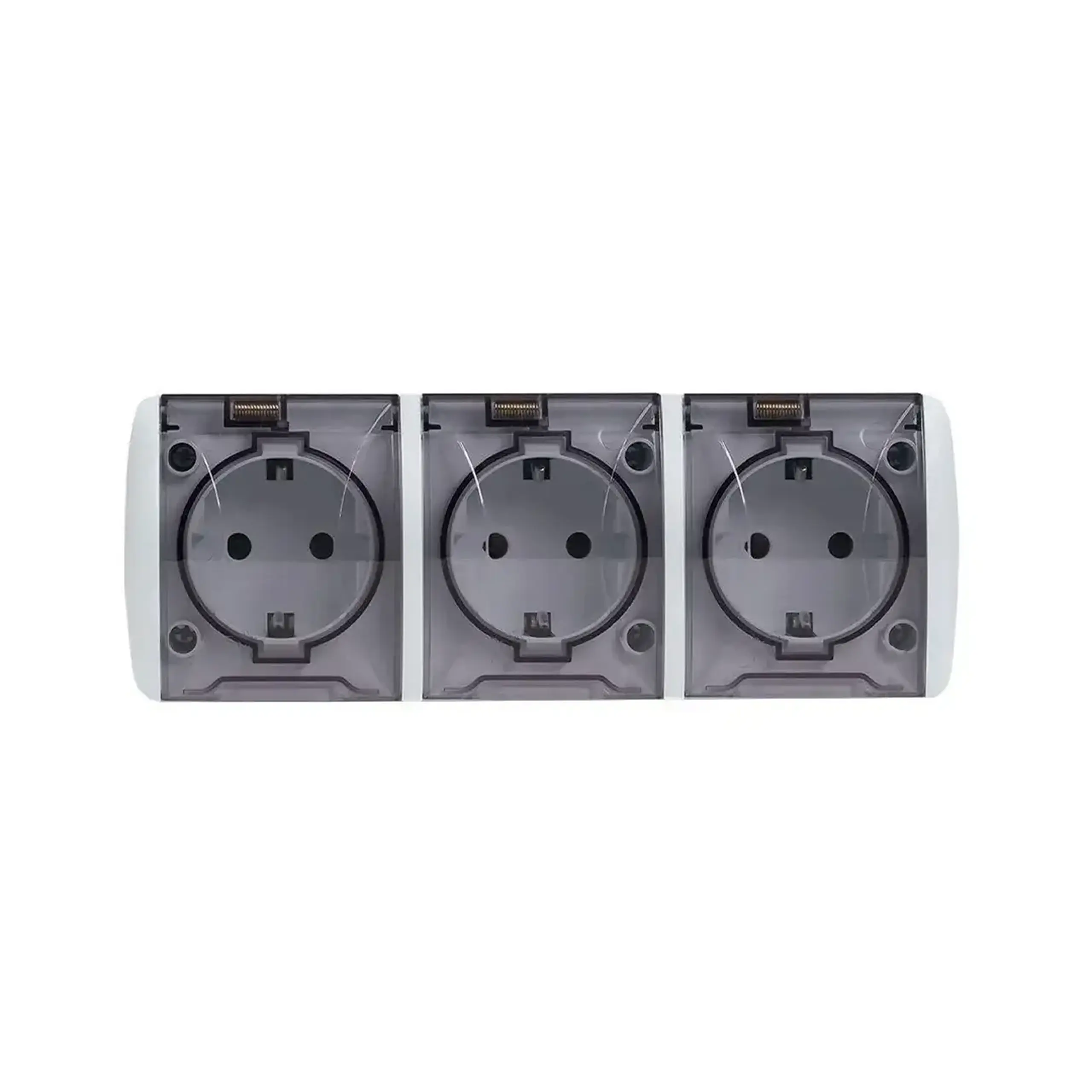 Priză triplă exterioară 16 A 220 - 240 V Alb/Gri Elmos