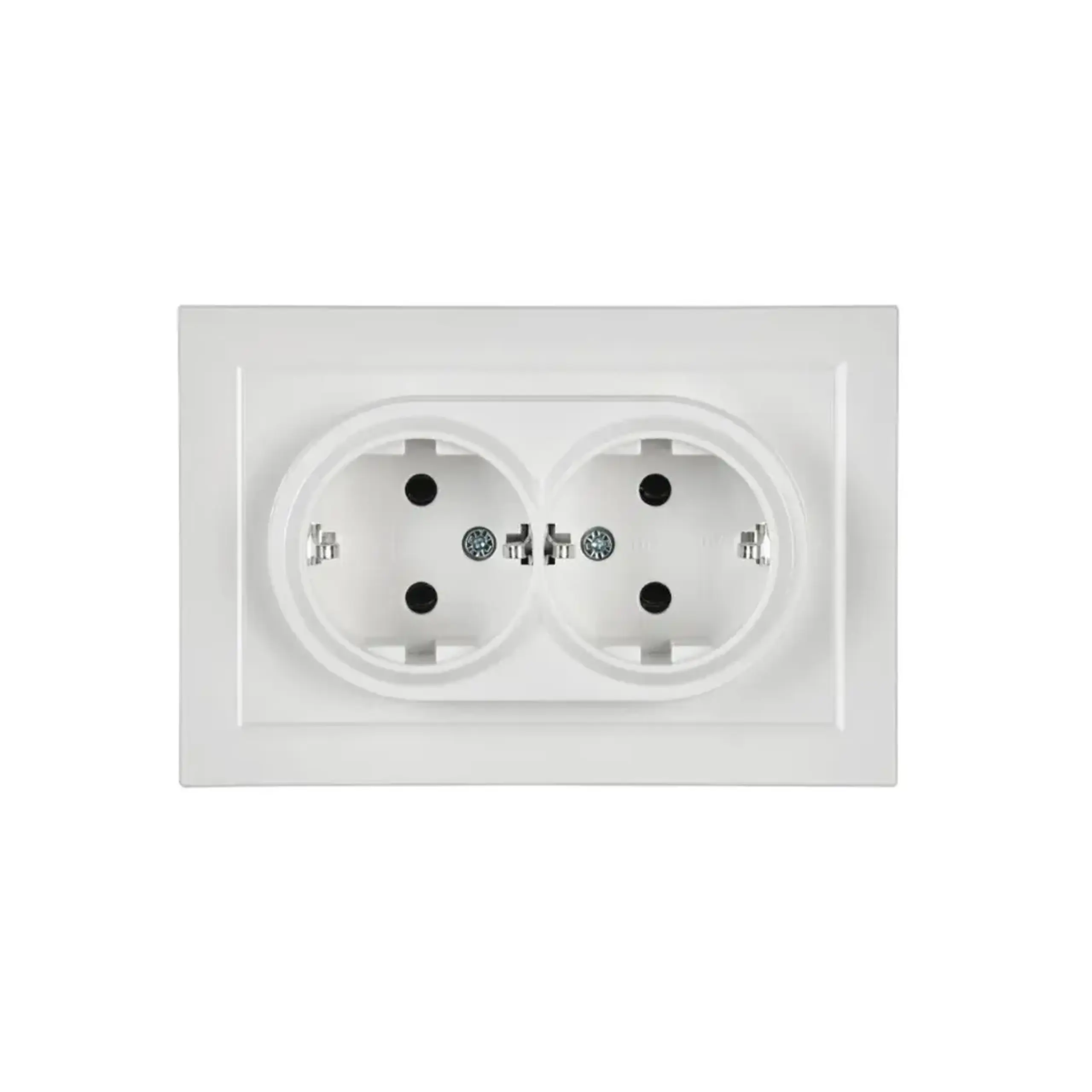 Priză dublă cu împământare BRITE 16 A 220 - 240 V Alb IEK - Culoare Alb
