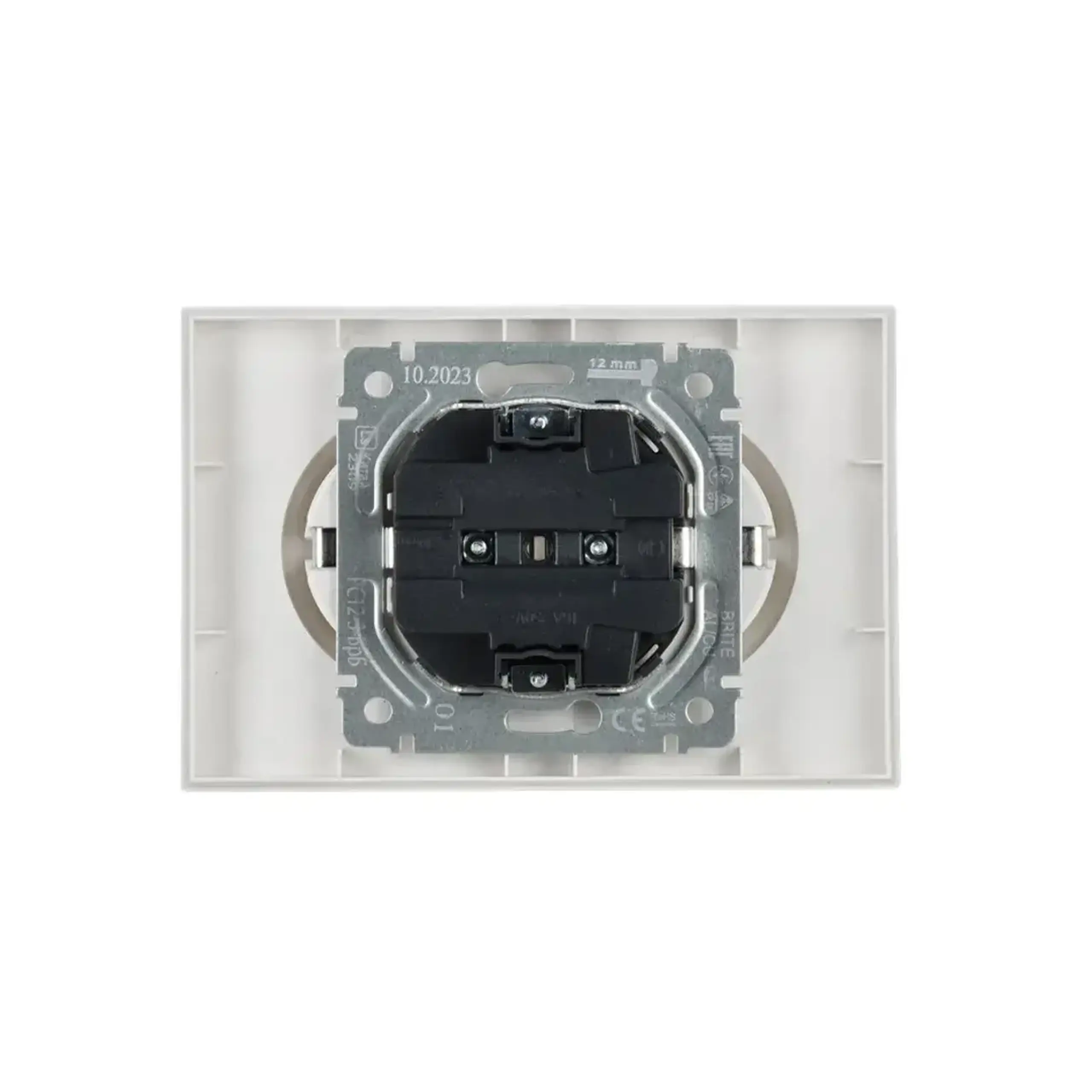 Priză dublă cu împământare BRITE 16 A 220 - 240 V Alb IEK