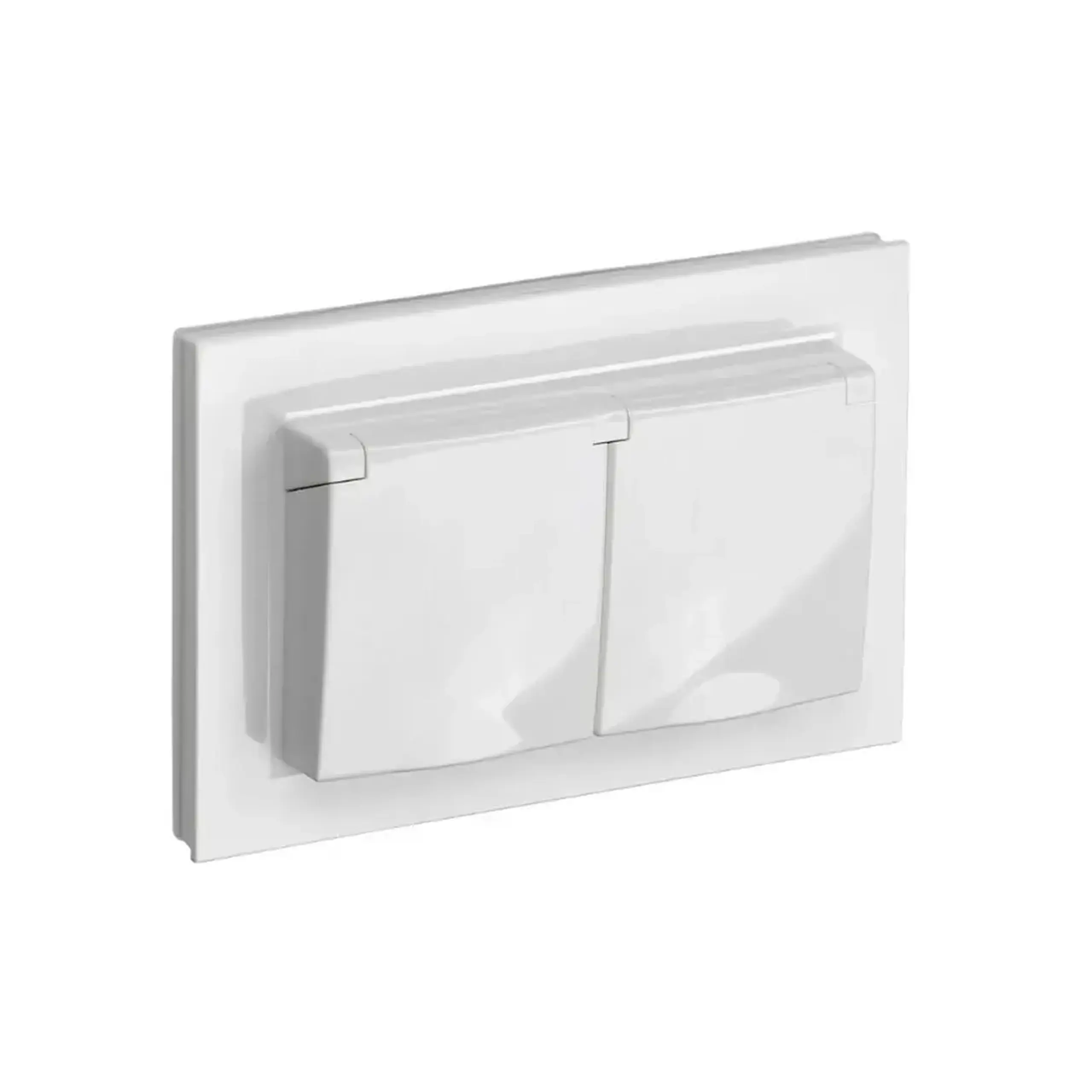 Priză dublă cu capac BRITE 16 A 220 - 240 V Alb IEK - Culoare Alb