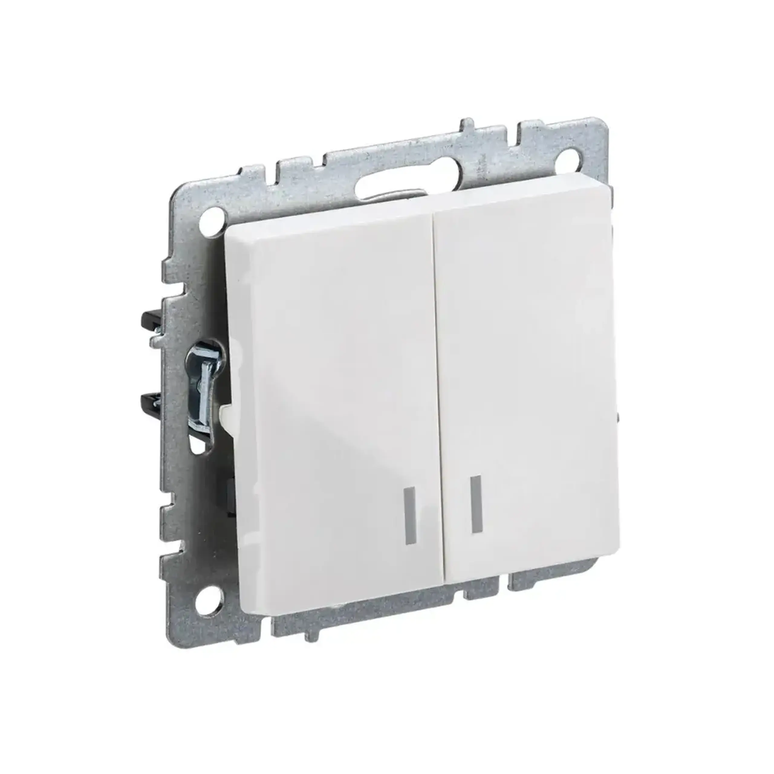 Întrerupător dublu cu indicator BRITE 10 A 220 - 240 V Alb IEK - Culoare Alb