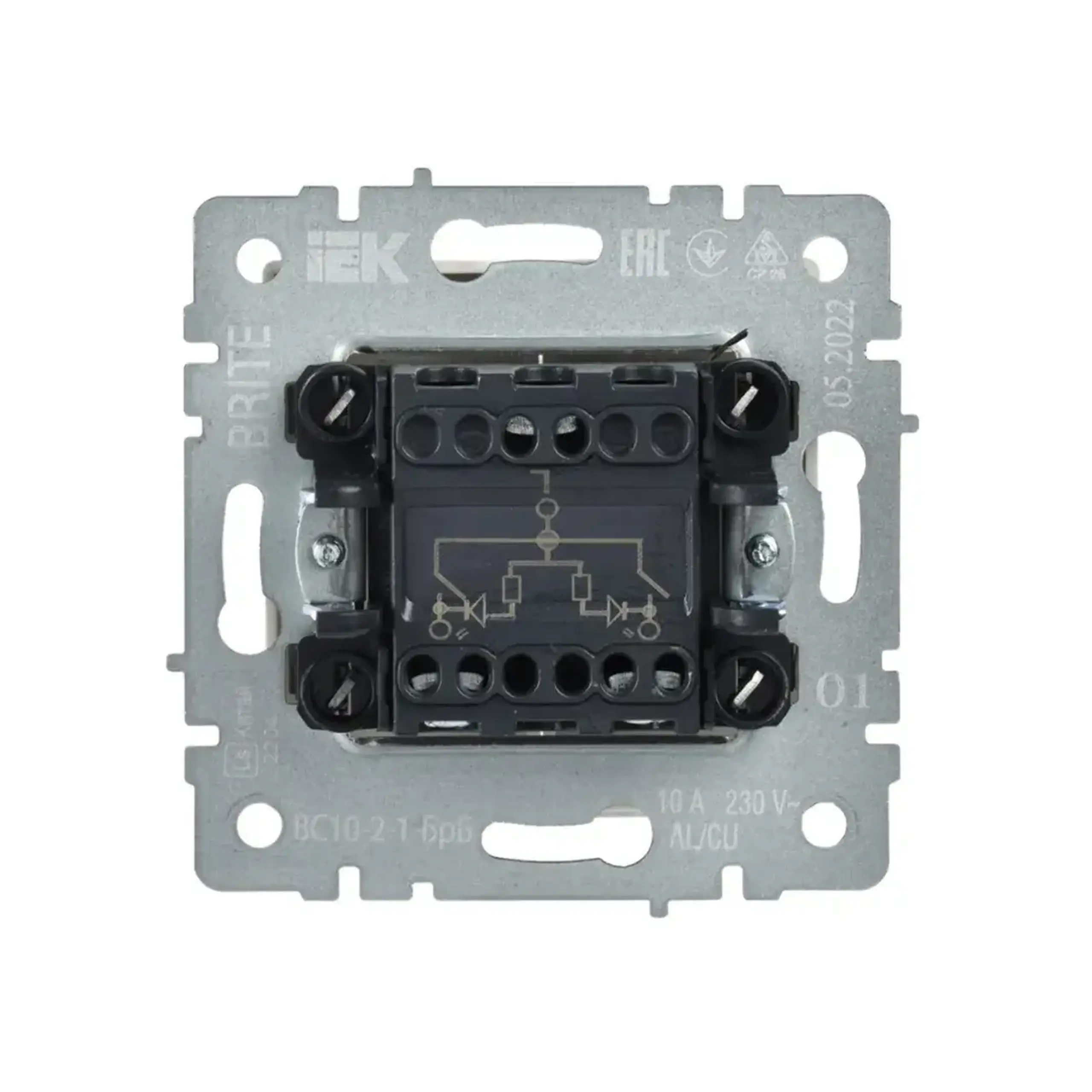 Întrerupător dublu cu indicator BRITE 10 A 220 - 240 V Alb IEK