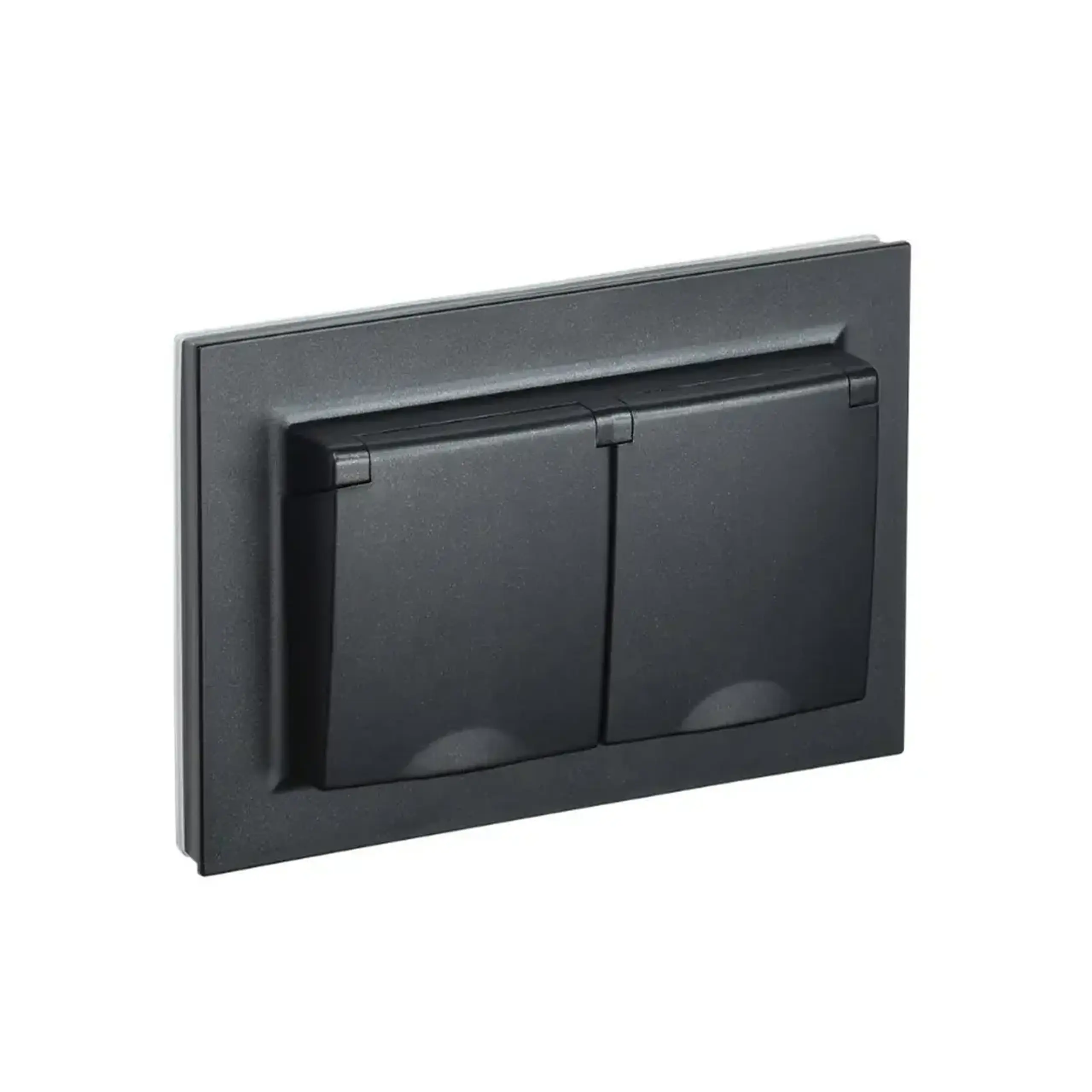 Priză dublă cu capac BRITE 16 A 220 - 240 V Alb IEK - Culoare Negru