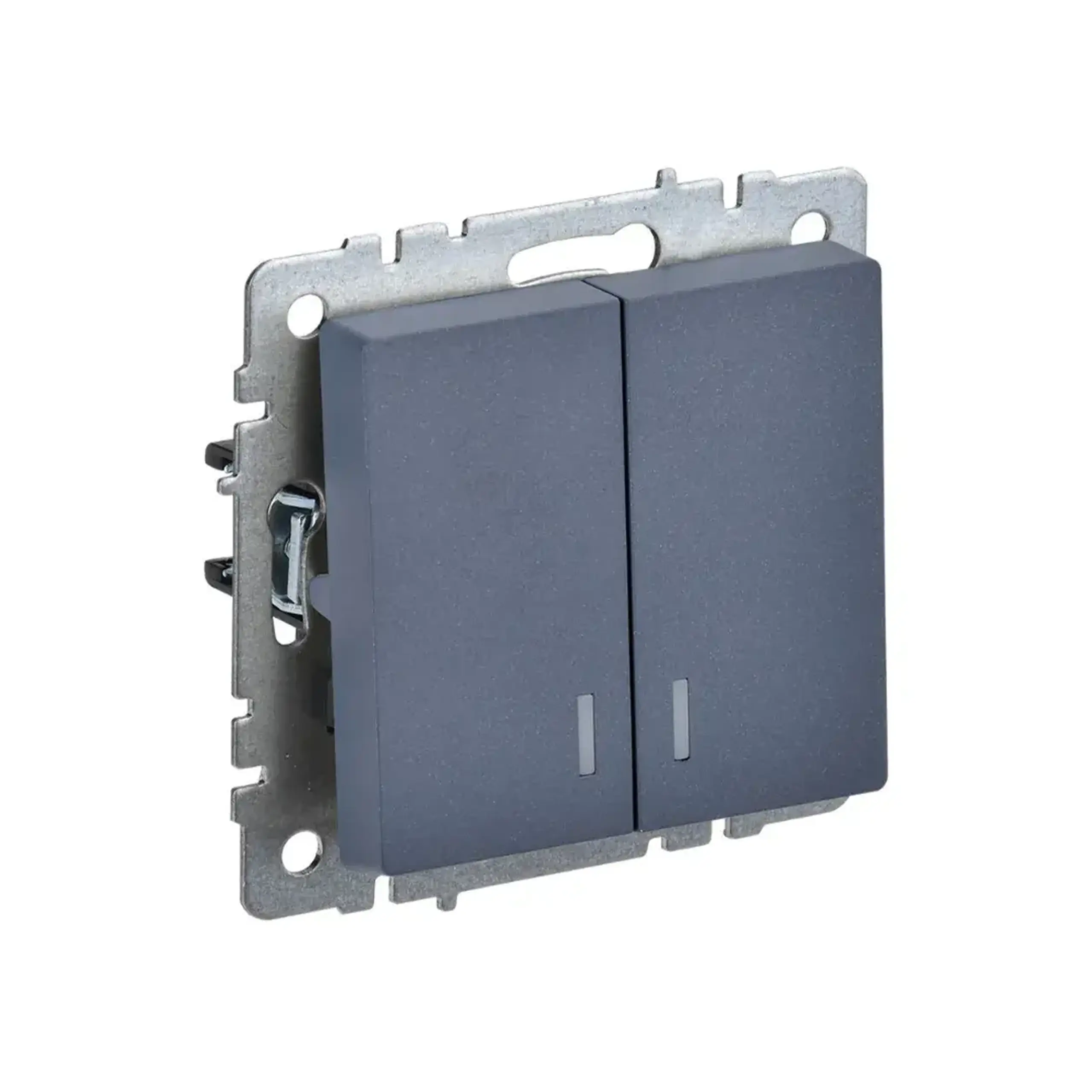 Întrerupător dublu cu indicator BRITE 10 A 220 - 240 V Alb IEK - Culoare Marengo
