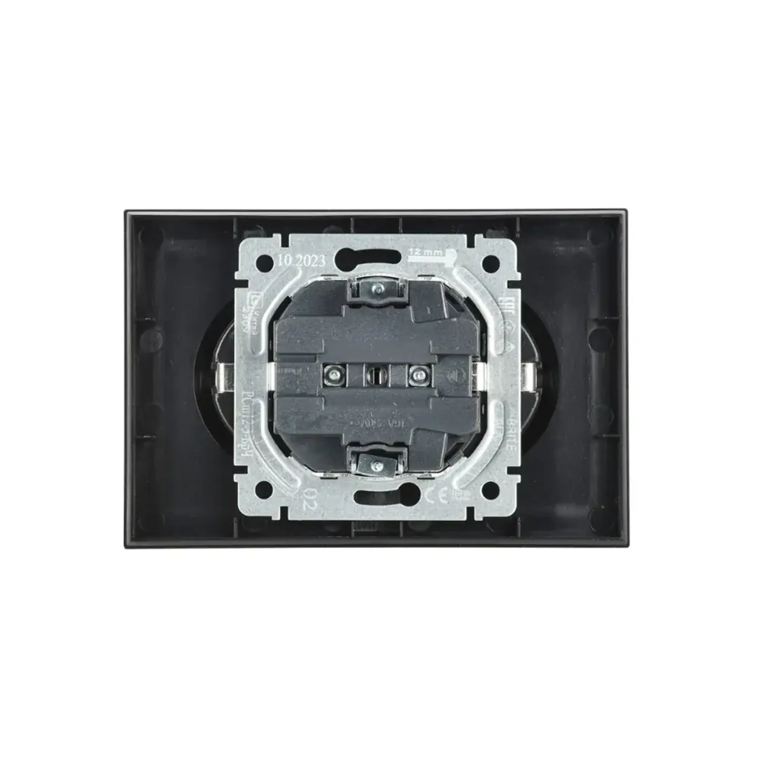Priză dublă cu împământare BRITE 16 A 220 - 240 V Negru IEK