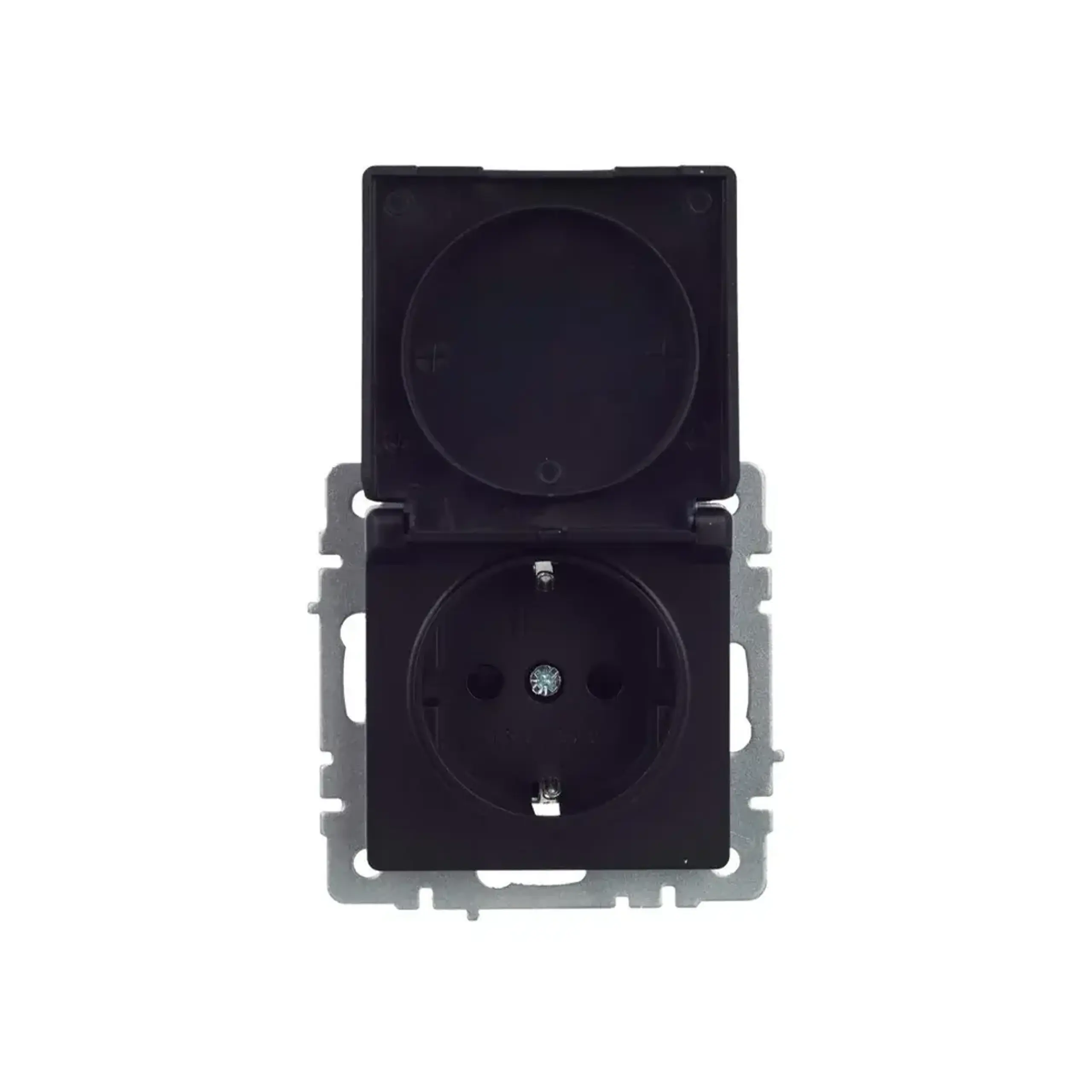 Priză cu obturator și capac BRITE 16 A 220 - 240 V Alb IEK - Culoare Negru