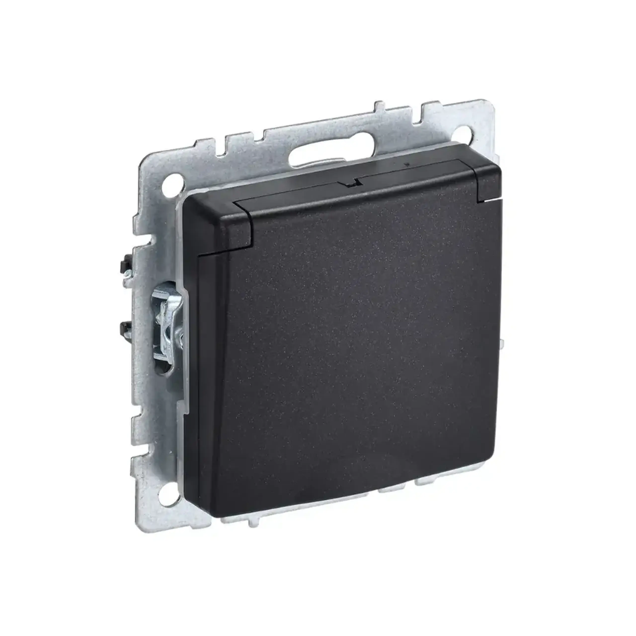 Priză cu obturator și capac BRITE 16 A 220 - 240 V Negru IEK