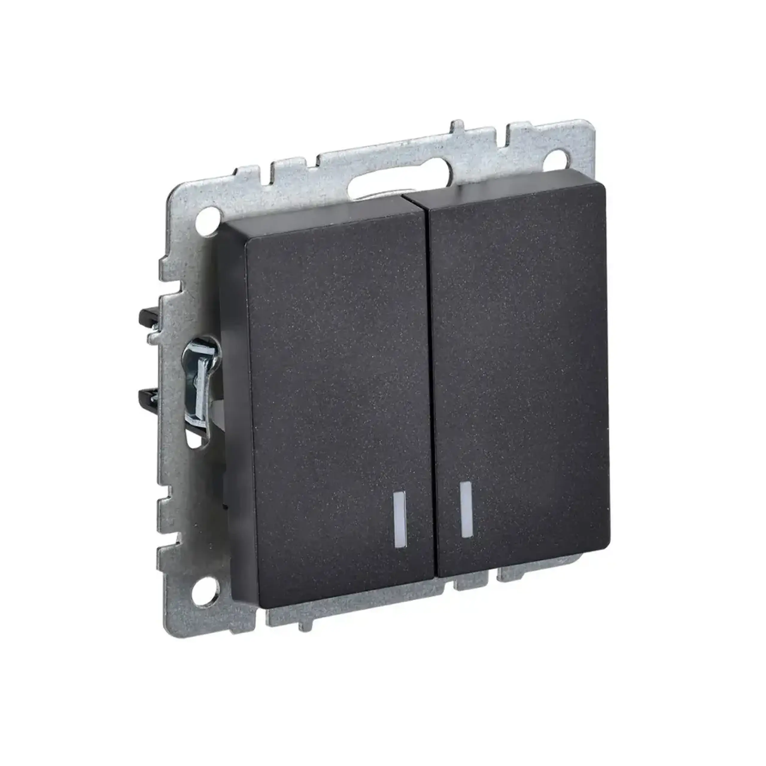 Întrerupător dublu cu indicator BRITE 10 A 220 - 240 V Alb IEK - Culoare Negru