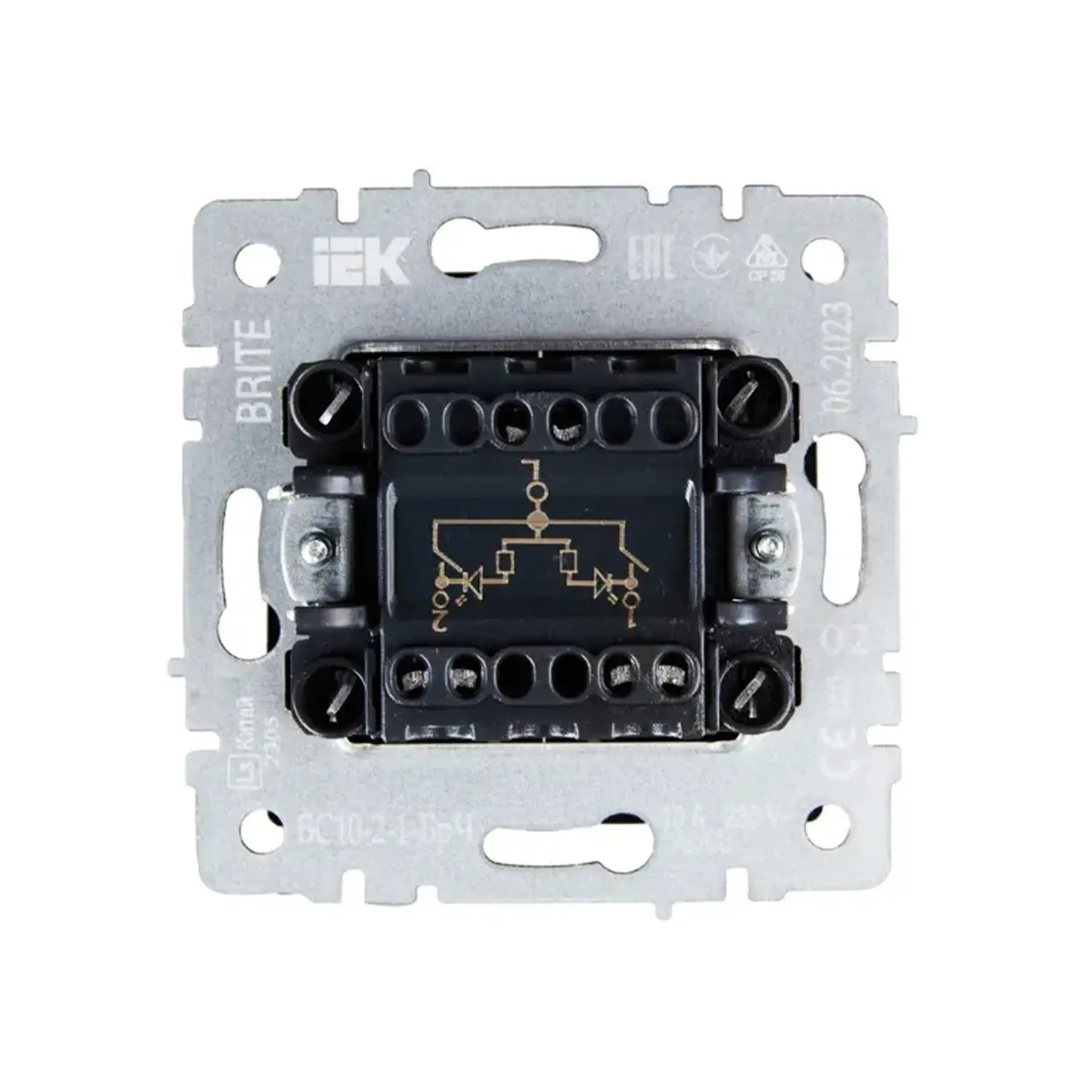 Întrerupător dublu cu indicator BRITE 10 A 220 - 240 V Negru IEK