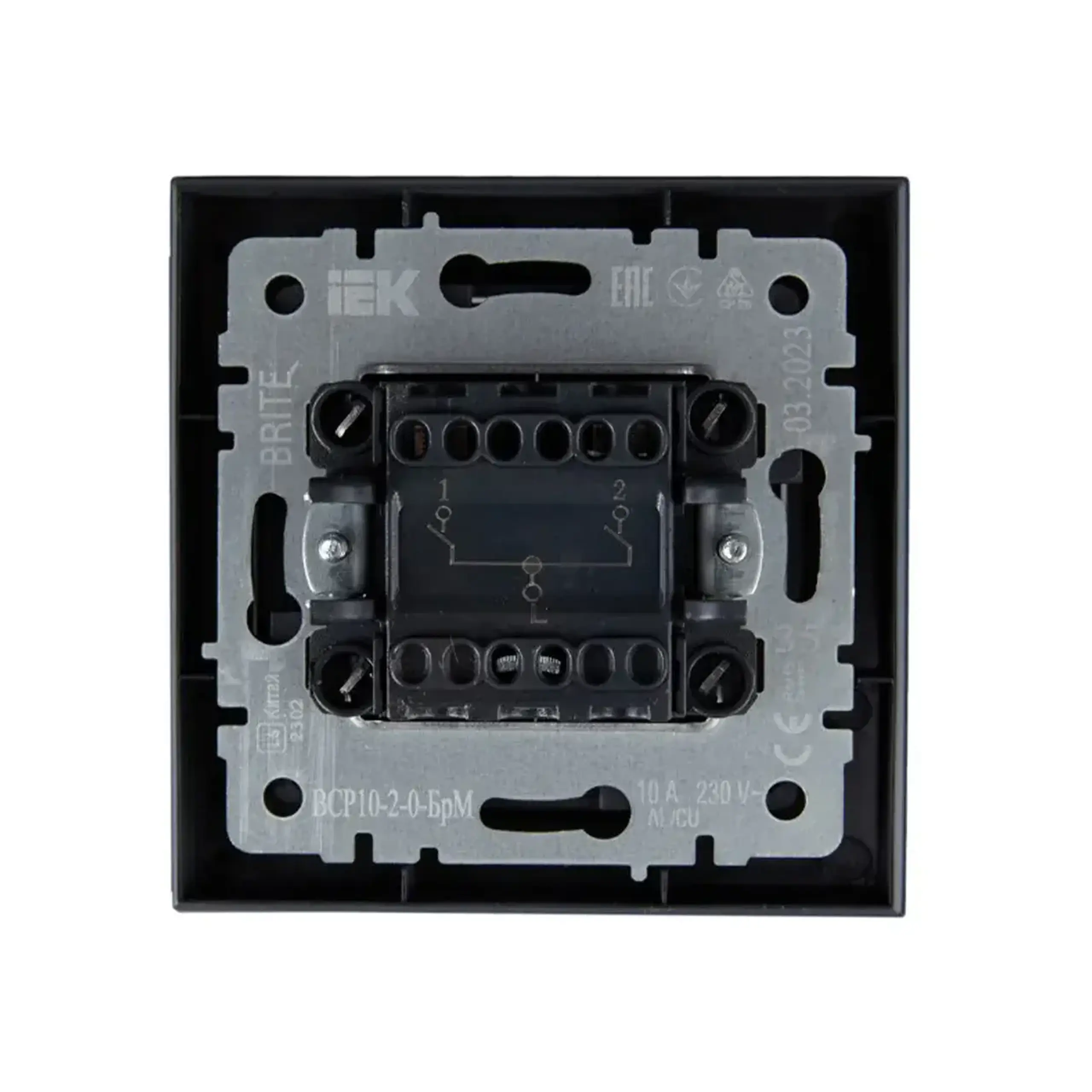 Întrerupător dublu BRITE 10 A 220 - 240 V Negru IEK