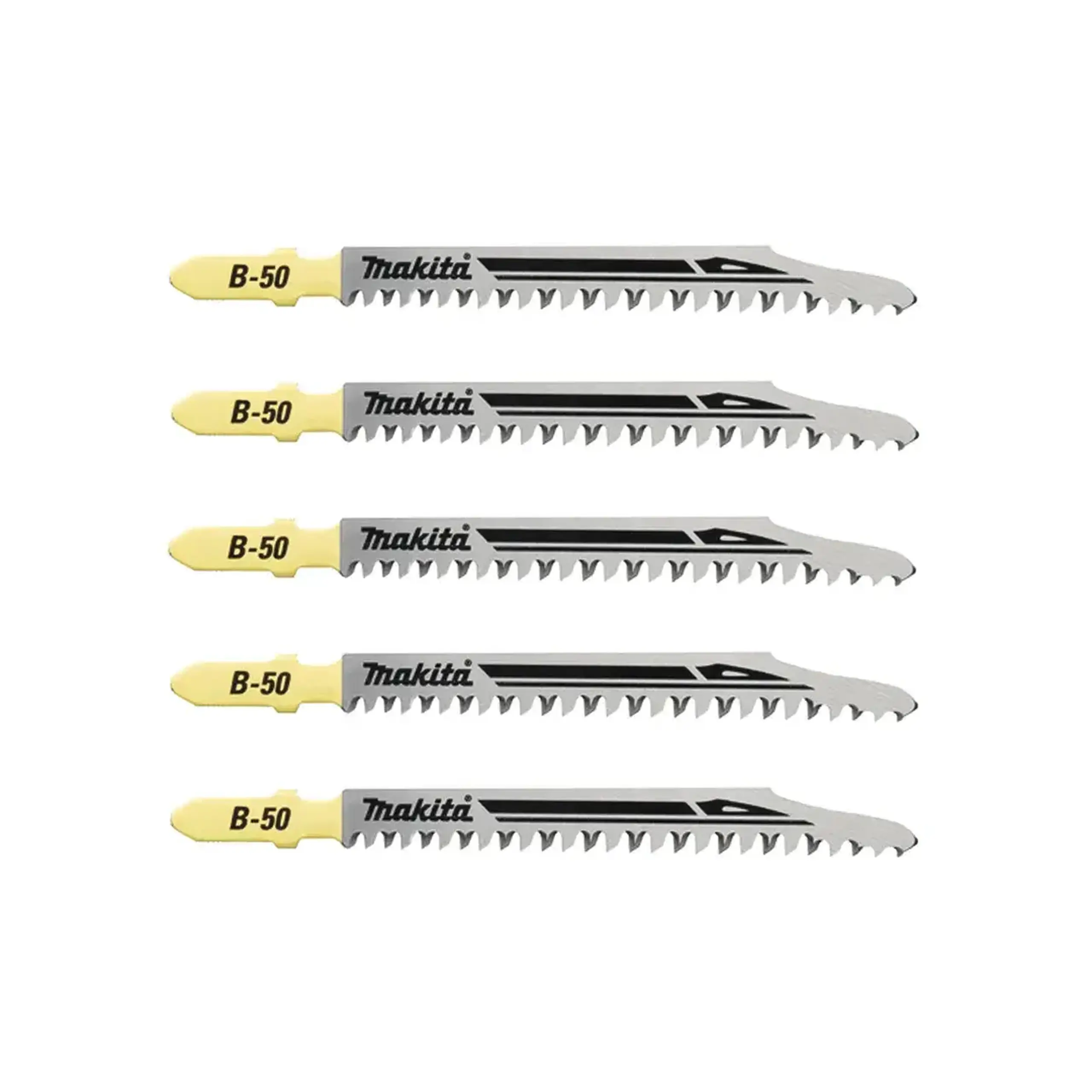 Set pânze pentru lemn și plastic pentru fierăstrau vertical (pendular) 75 mm 5 buc. Makita - Lungime lamă 100 mm