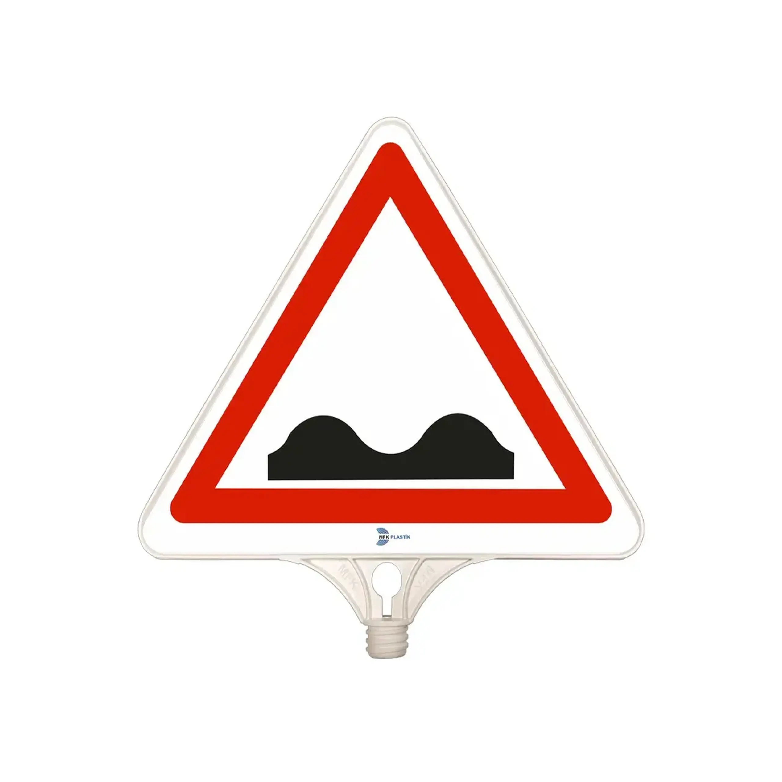 Indicator rutier triunghiular "Drum cu denivelări" 35 x 43 cm Alb MFK