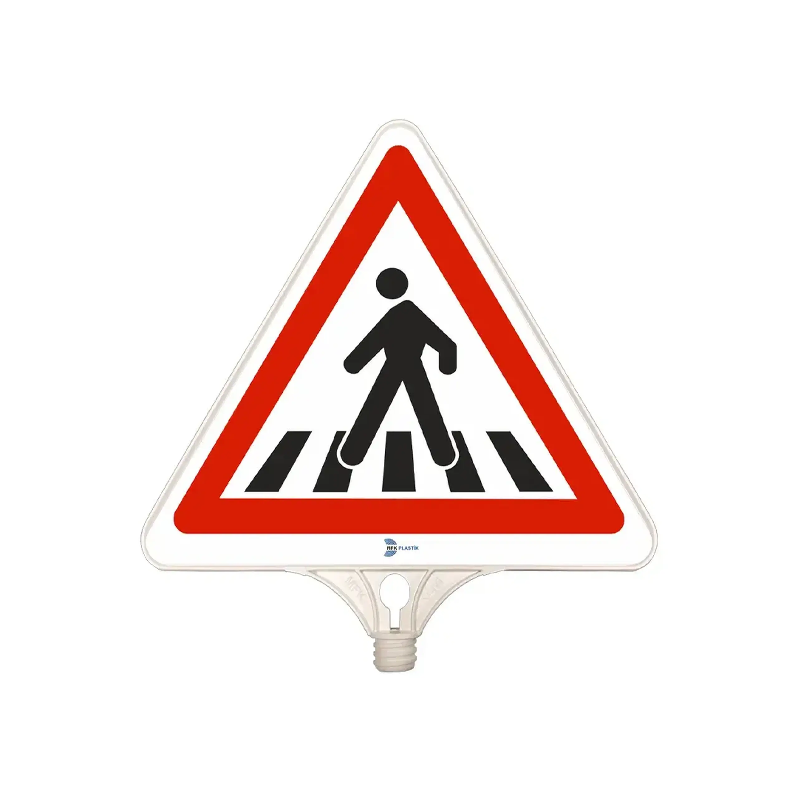 Indicator rutier triunghiular "Presemnalizare trecere de pietoni" 430 x 350 mm Alb MFK