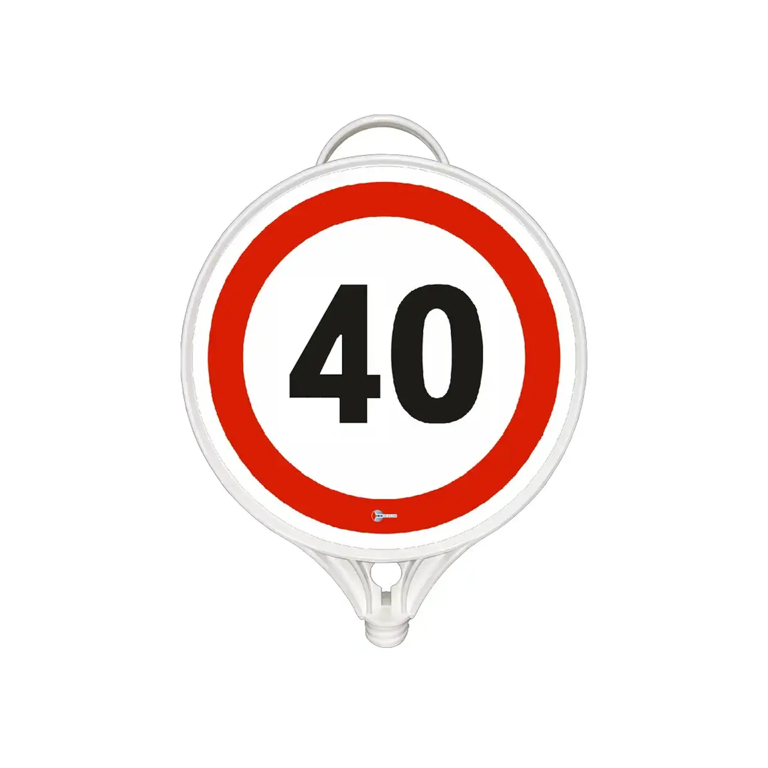 Indicator rutier rotund "Viteza maximă limitată 40 km/h" 390 x 280 mm Alb MFK