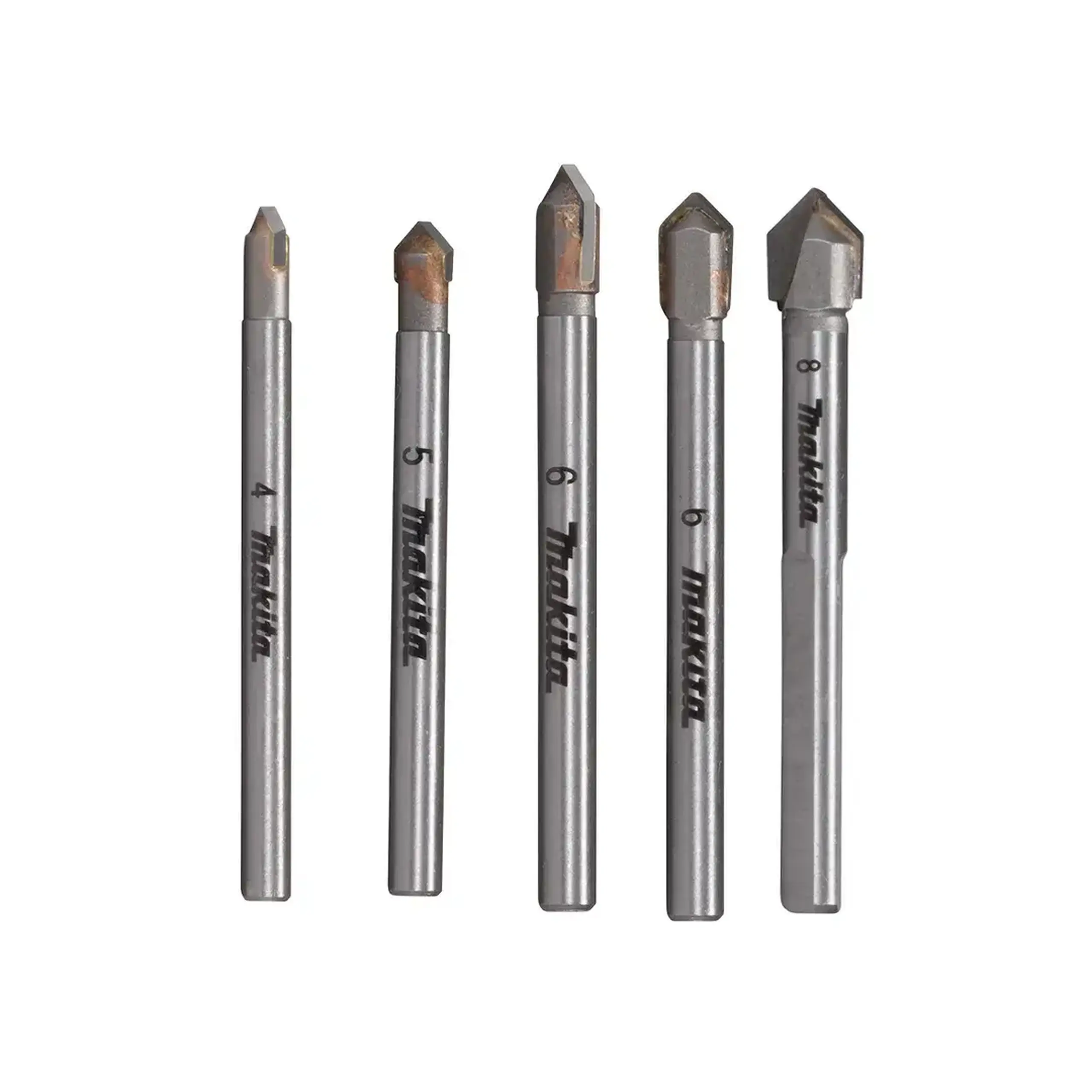 Set burghie 5 buc. pentru sticlă/ceramică 4 - 8 mm Oțel Cilindric Makita